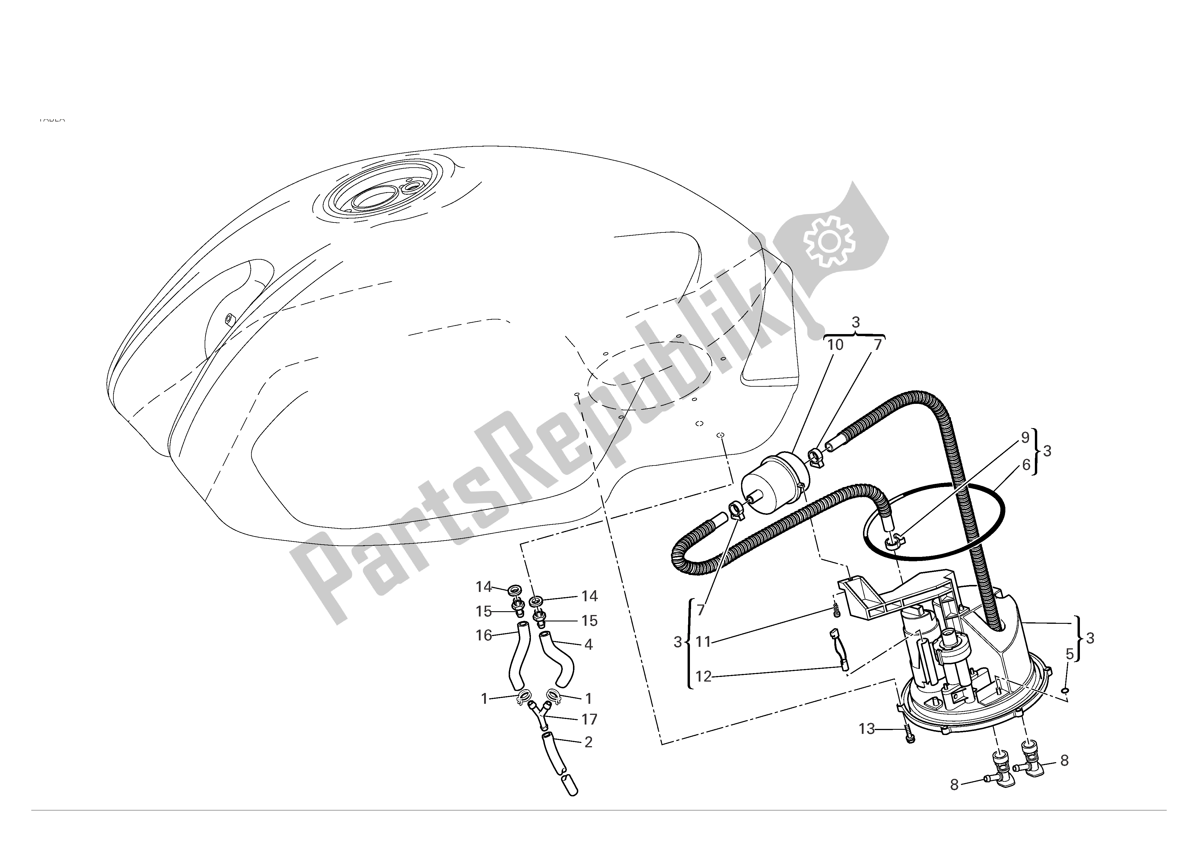 Tutte le parti per il Sistema Di Alimentazione Carburante del Ducati Monster S2R 800 2007