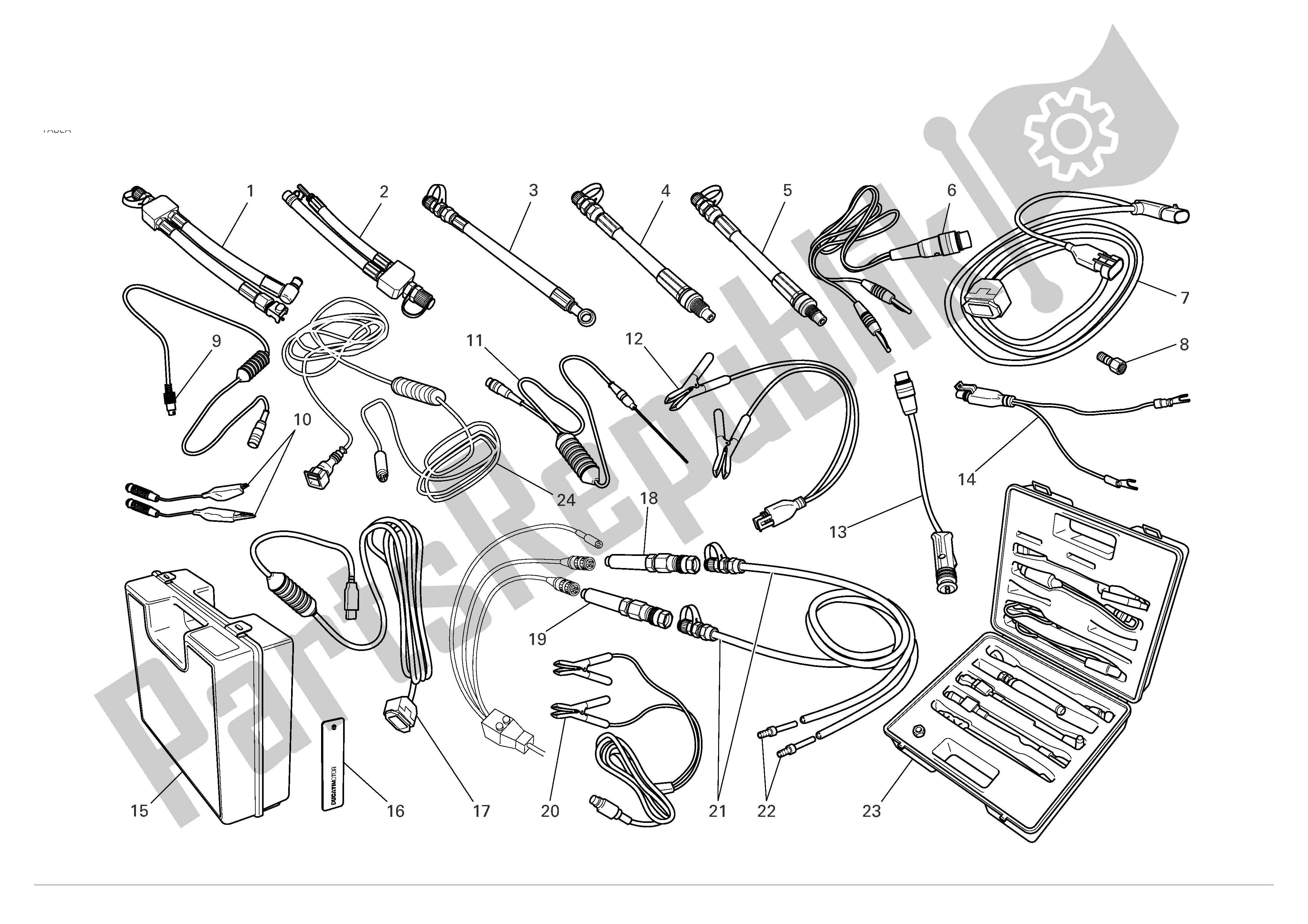 Alle onderdelen voor de Werkplaats Service Tools van de Ducati Monster S2R 800 2007