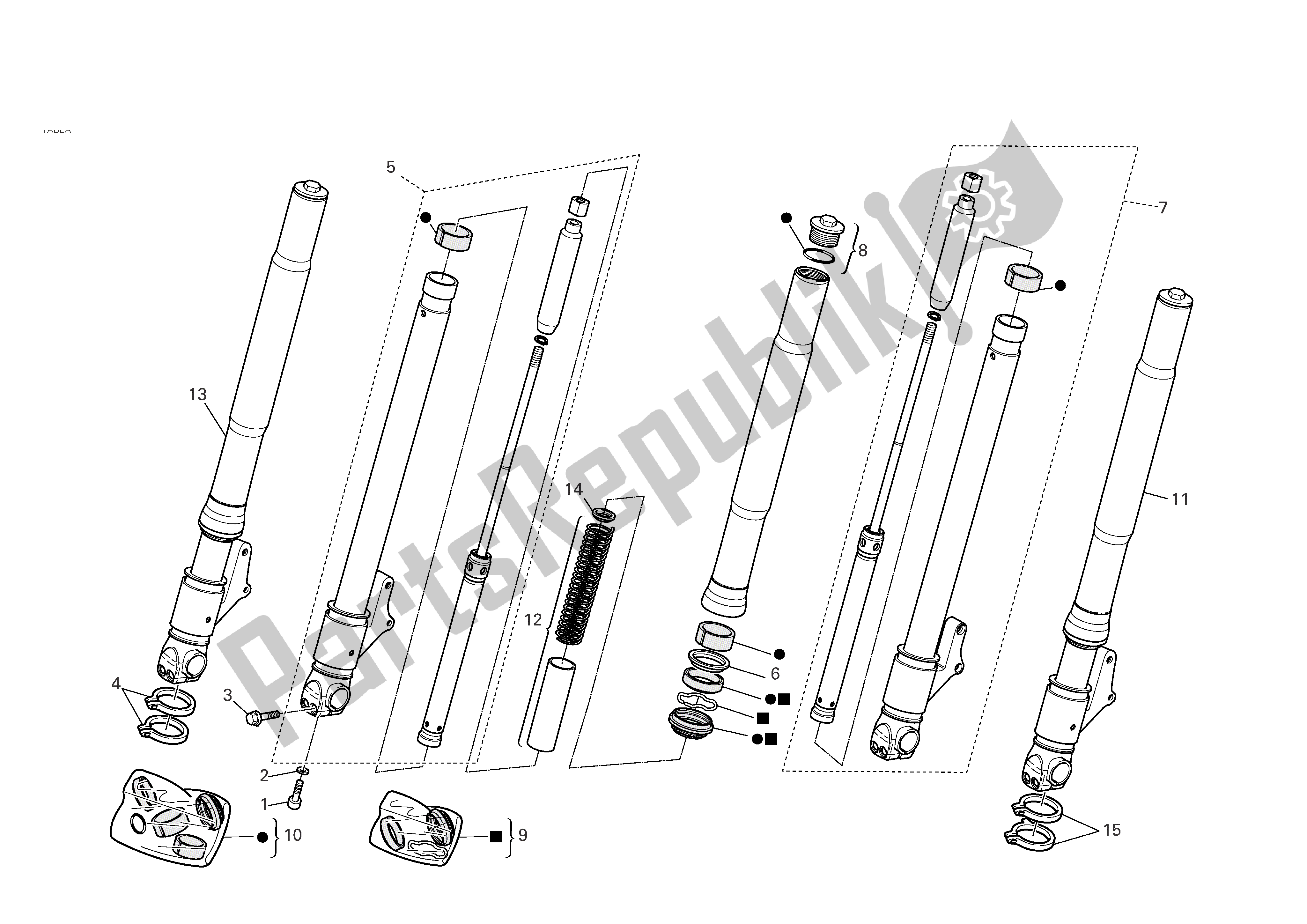 Todas las partes para Horquillas Delanteras de Ducati Monster S2R Dark 800 2006