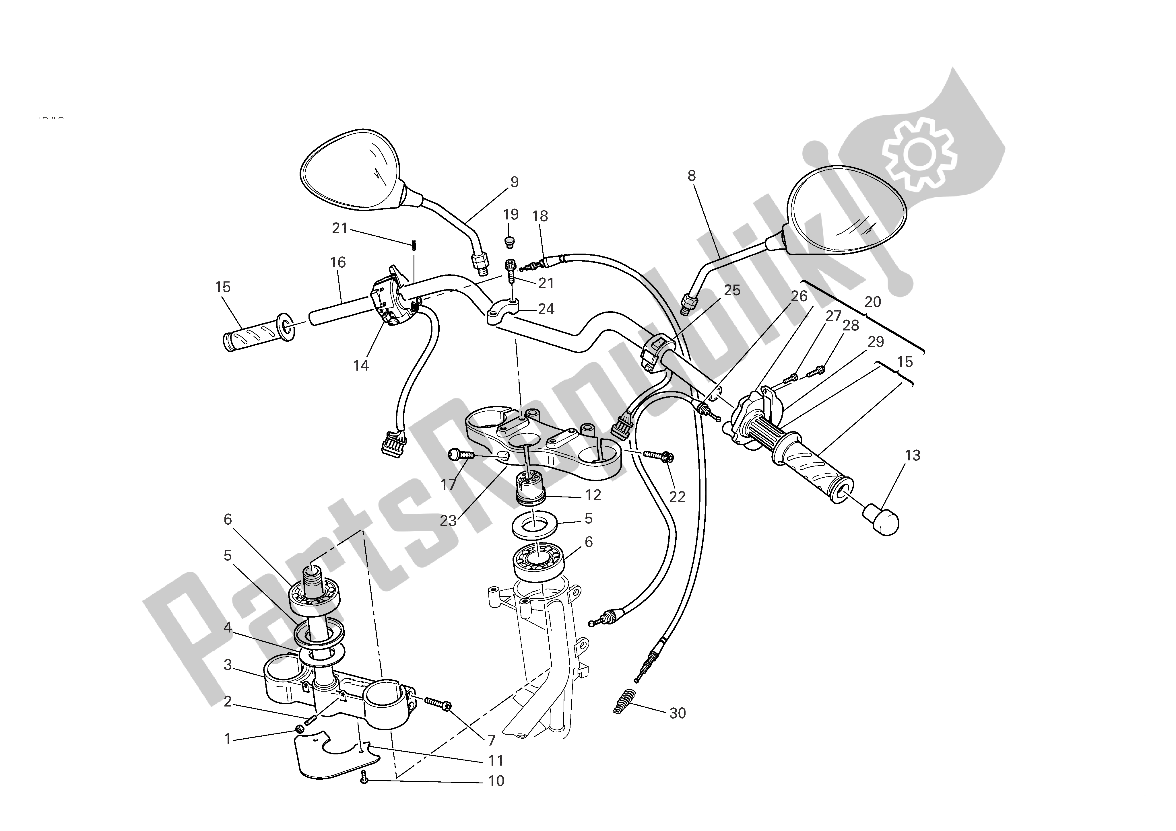 Alle onderdelen voor de Stuur En Bedieningselementen van de Ducati Monster S2R Dark 800 2006