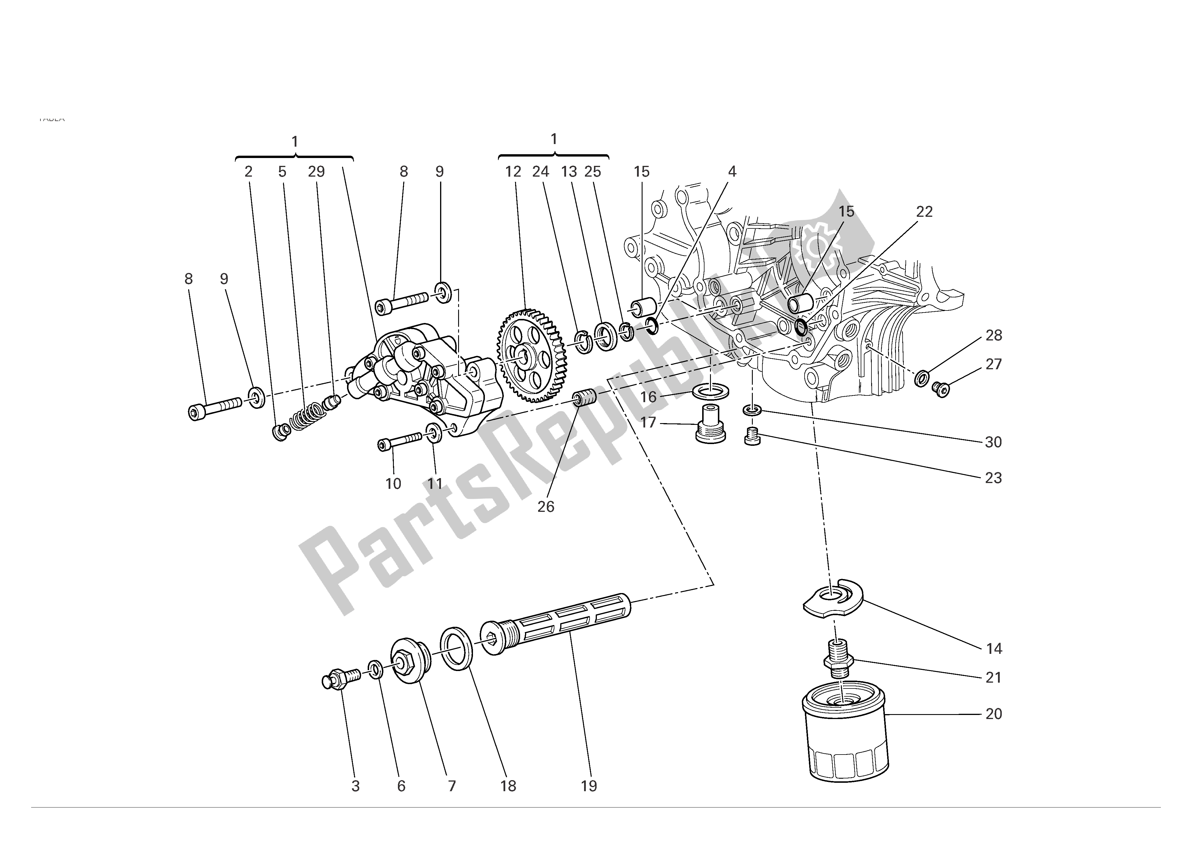 Tutte le parti per il Filtri E Pompa Dell'olio del Ducati Monster S2R Dark 800 2006