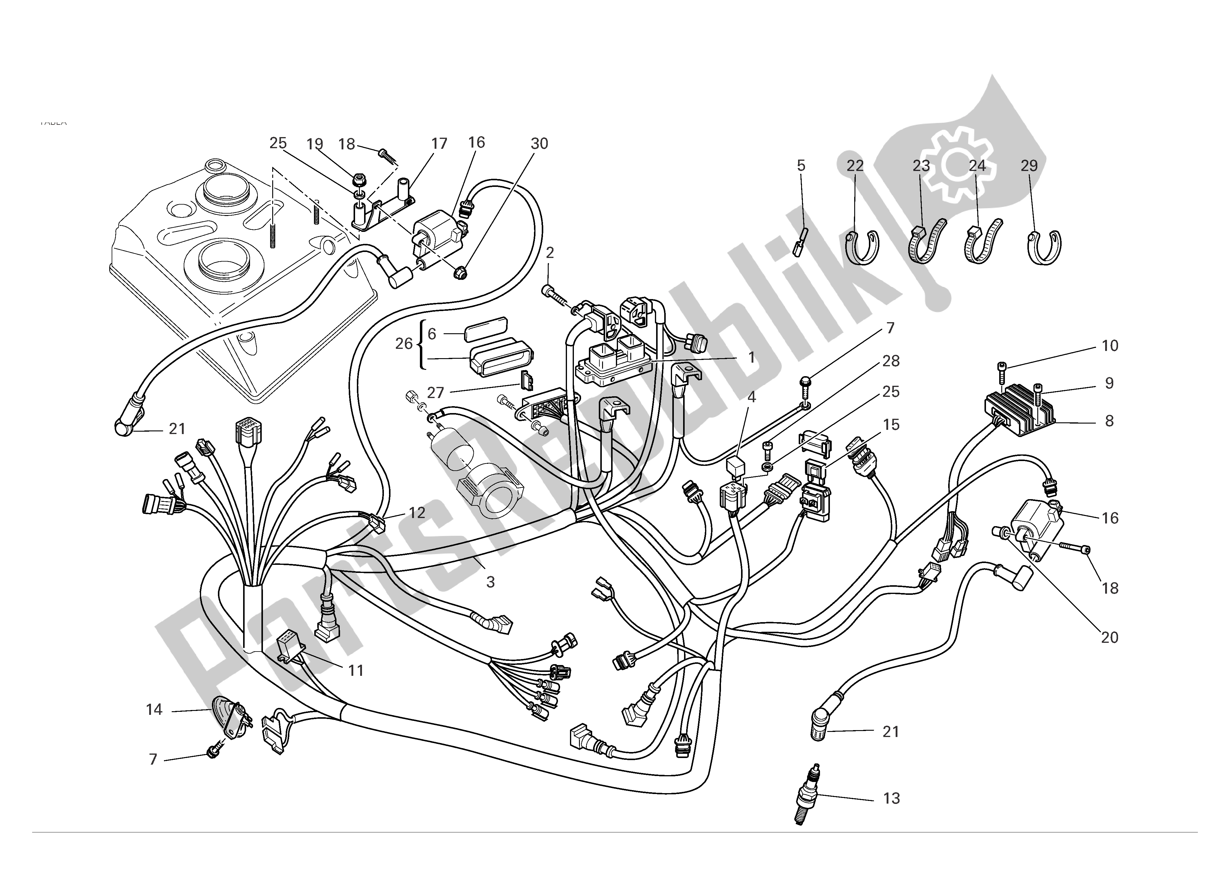 Todas las partes para Sistema Eléctrico de Ducati Monster S2R Dark 800 2006