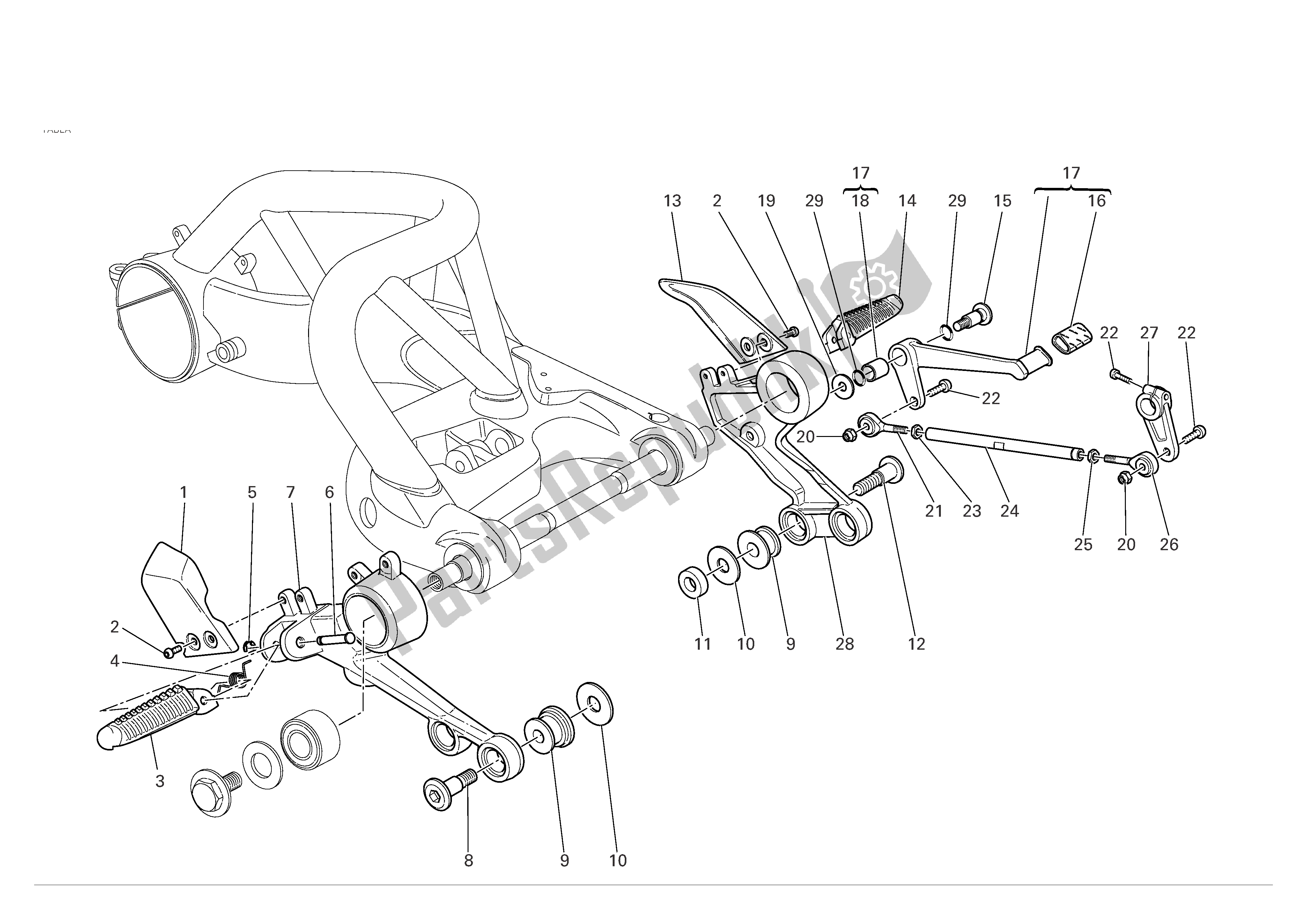 Todas las partes para Palanca De Cambio De Velocidades - Reposapiés de Ducati Monster S2R Dark 800 2006