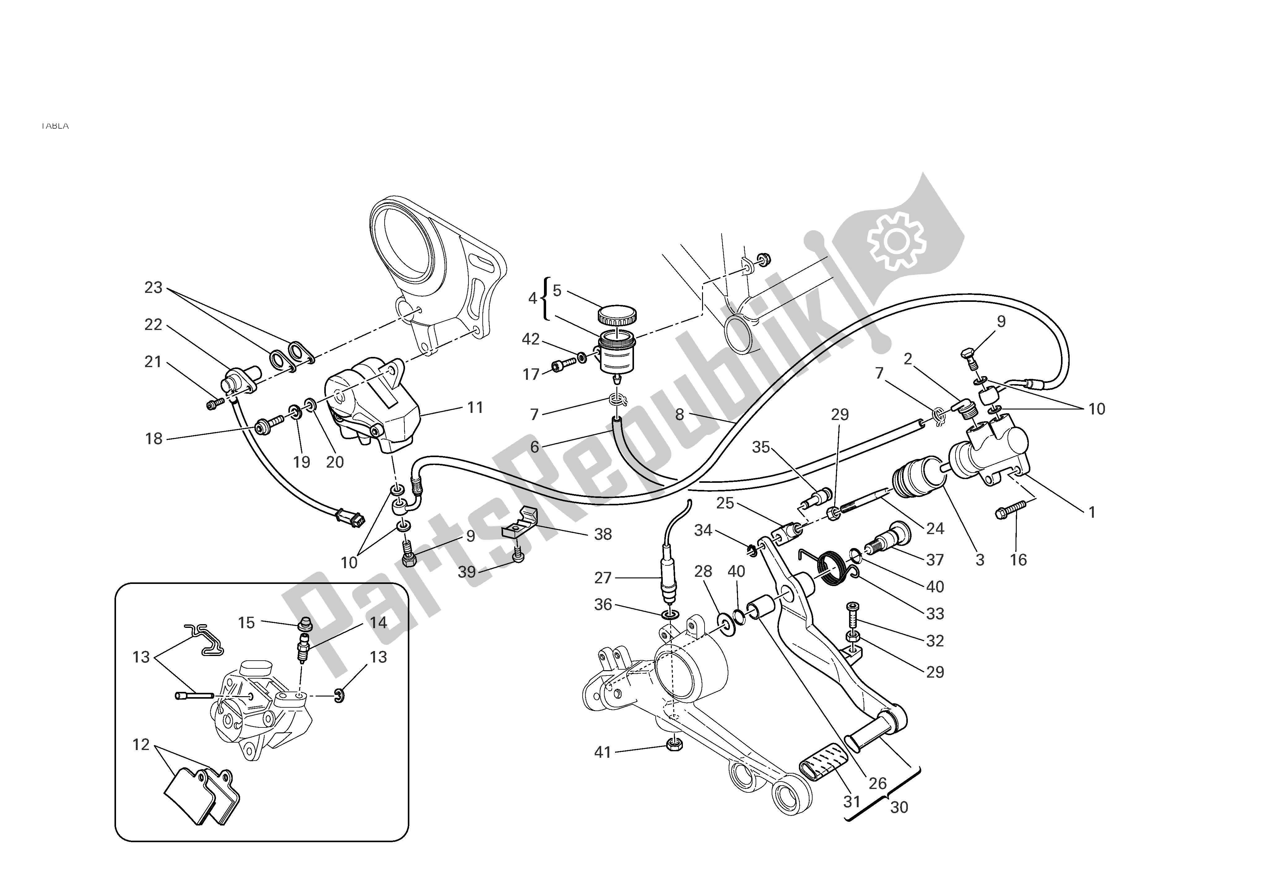 Tutte le parti per il Freno Posteriore del Ducati Monster S4R 996 2004