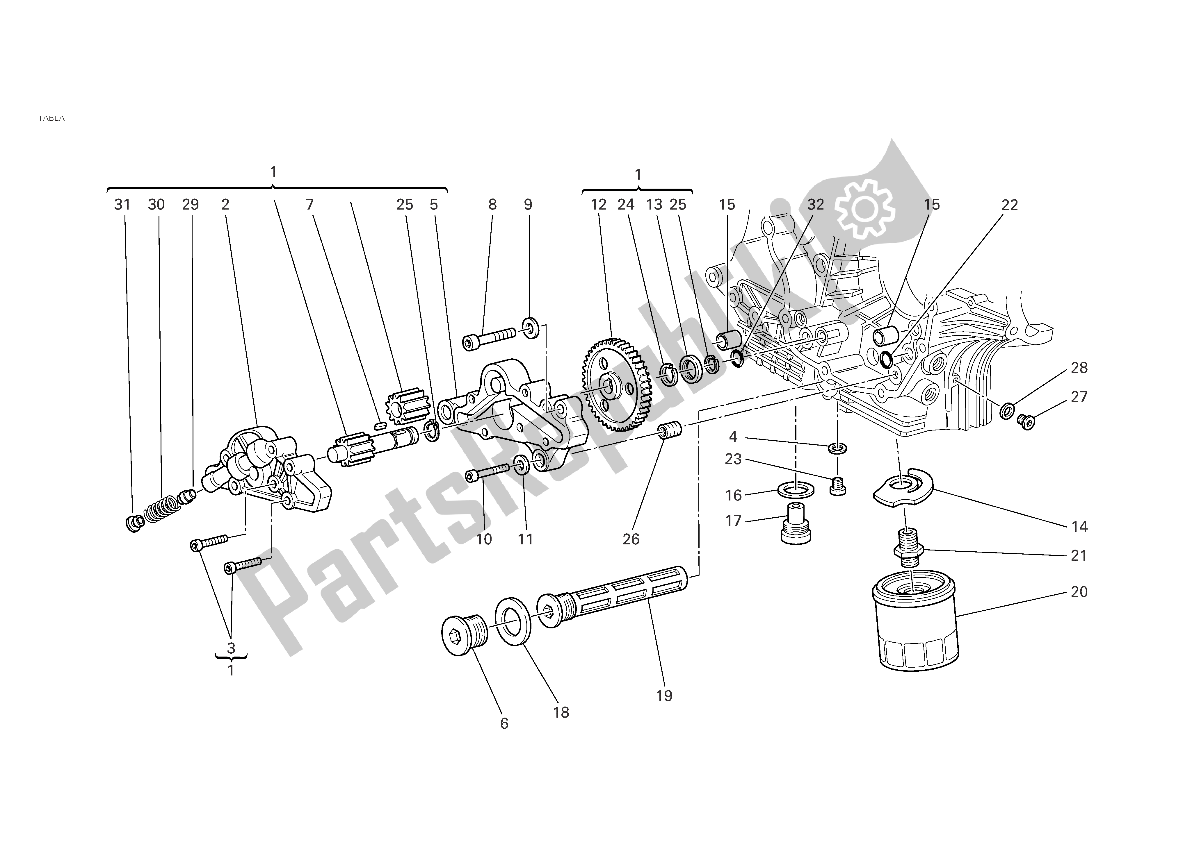 Todas las partes para Filtros Y Bomba De Aceite de Ducati Monster S4R 996 2004