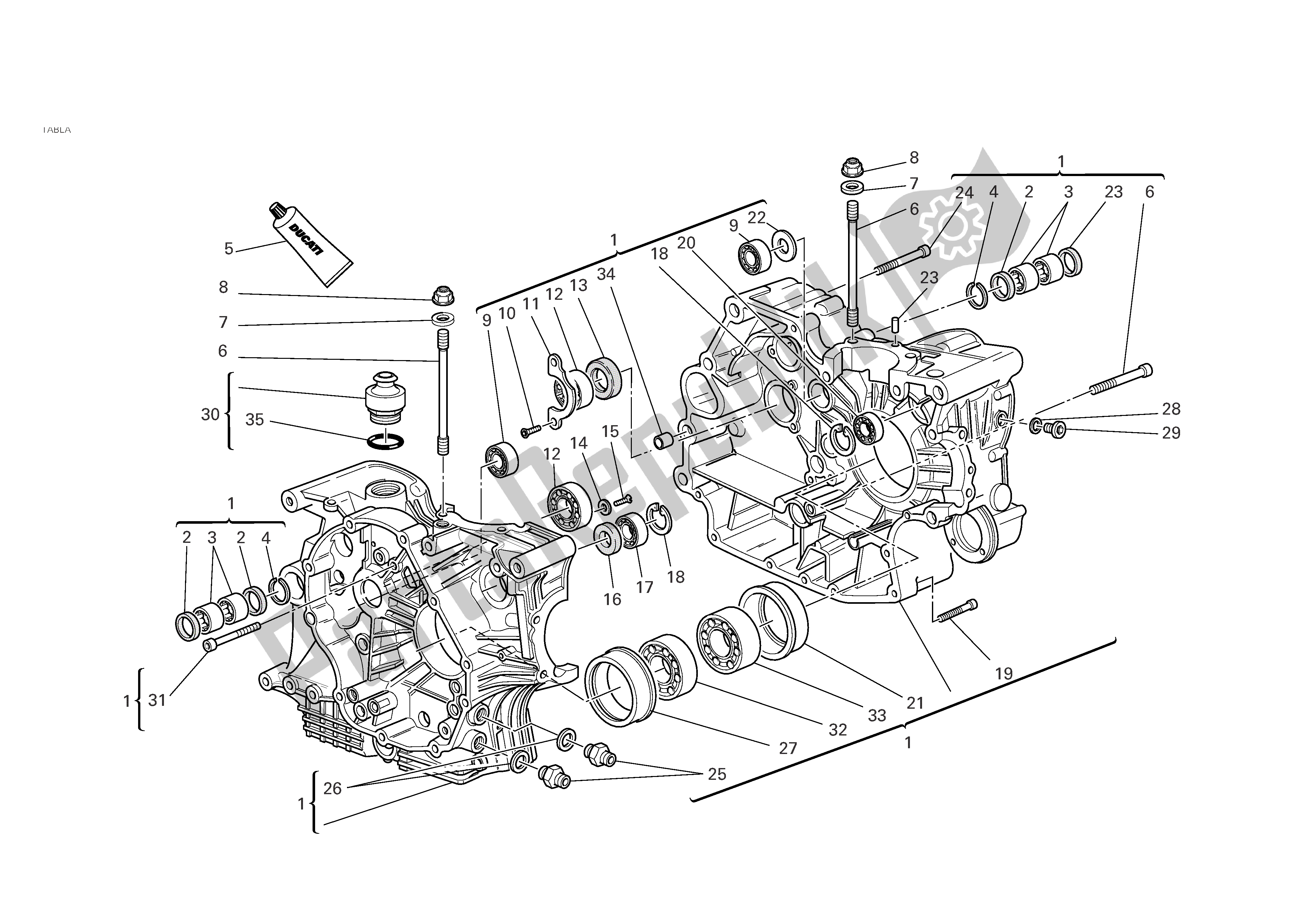 Alle onderdelen voor de Halve Carters van de Ducati Monster S4R 996 2004