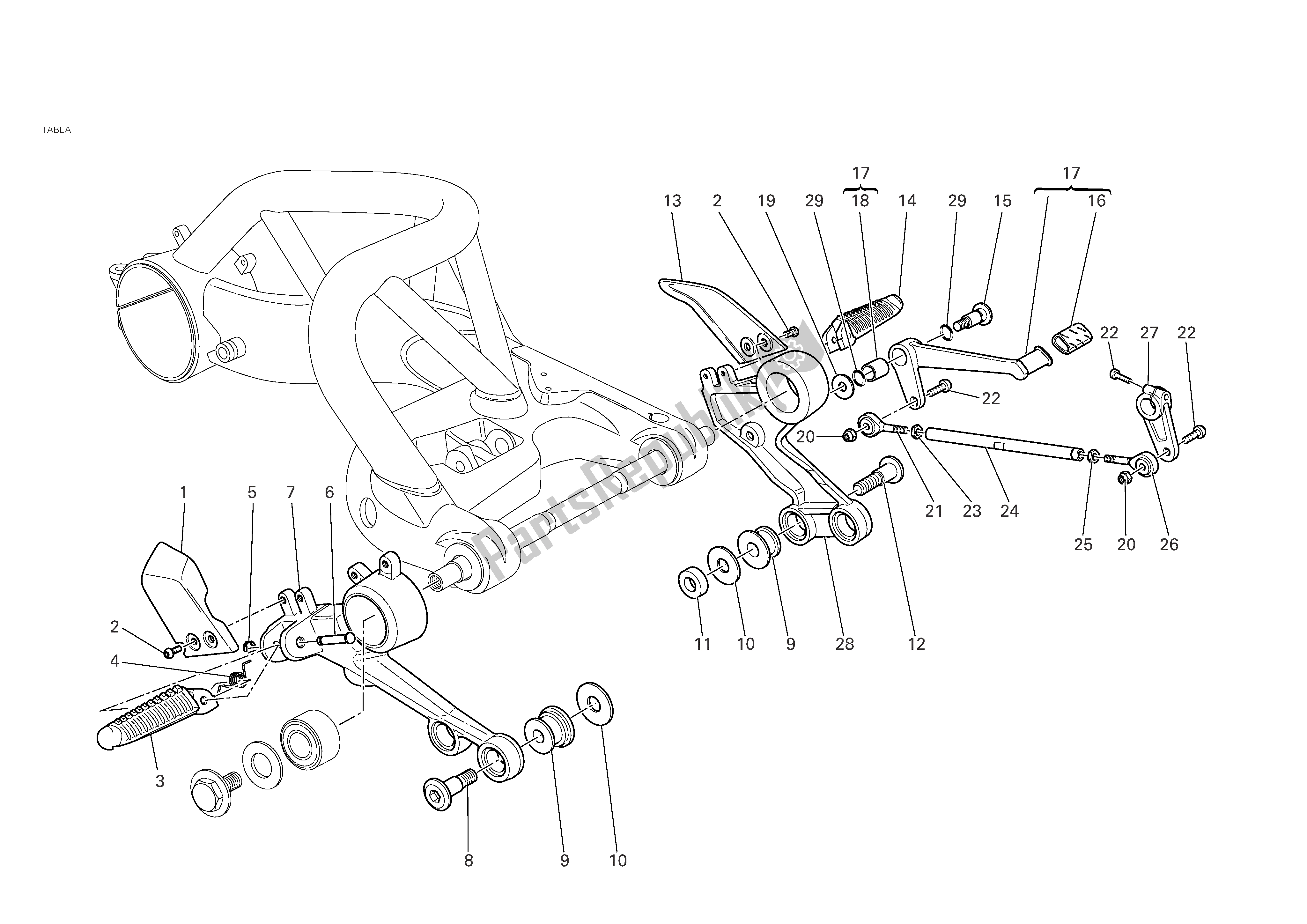 Todas las partes para Palanca De Cambio De Marchas-reposapiés de Ducati Monster S4R 996 2005