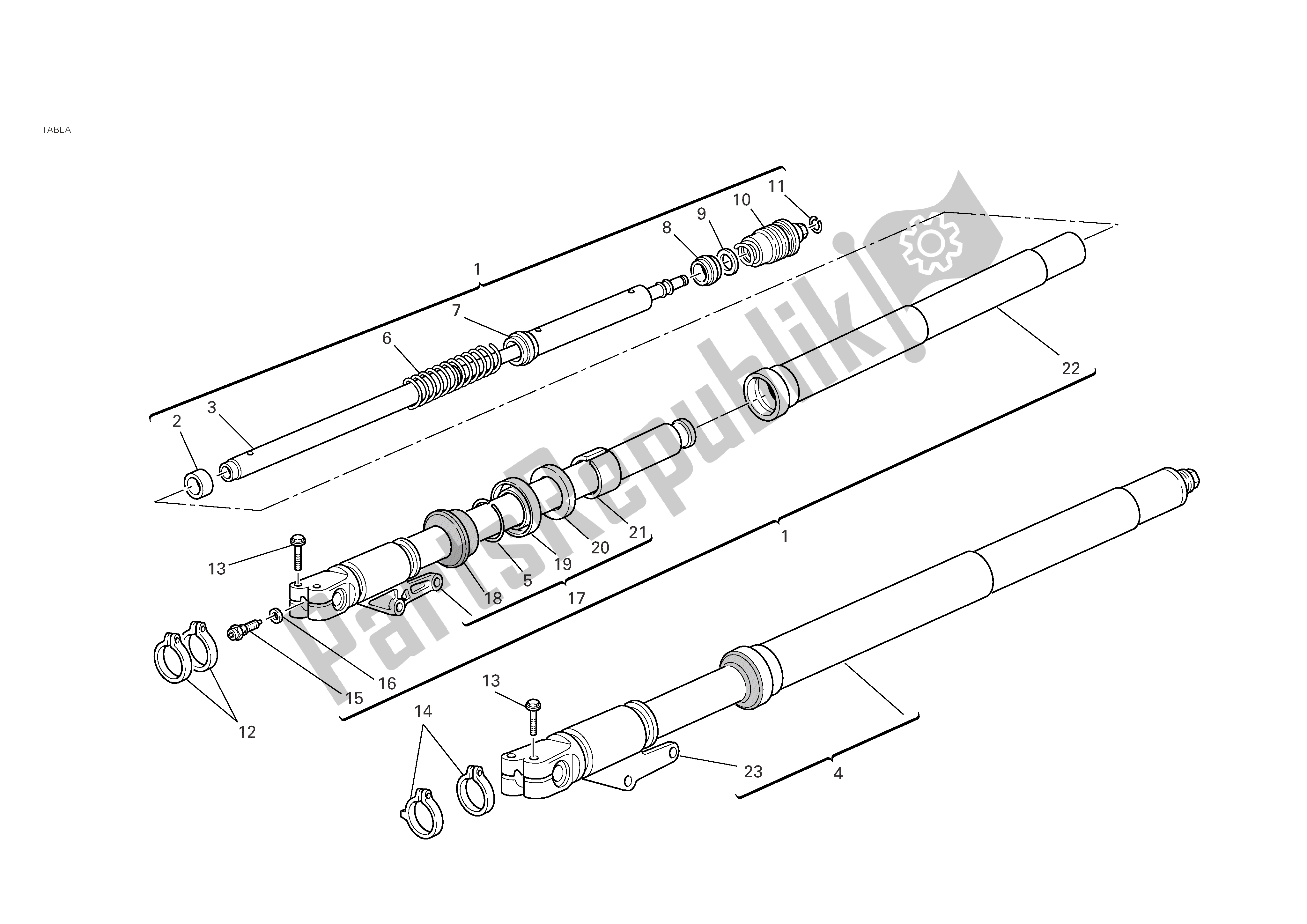 Tutte le parti per il Forcella Anteriore del Ducati Monster S4R 996 2005