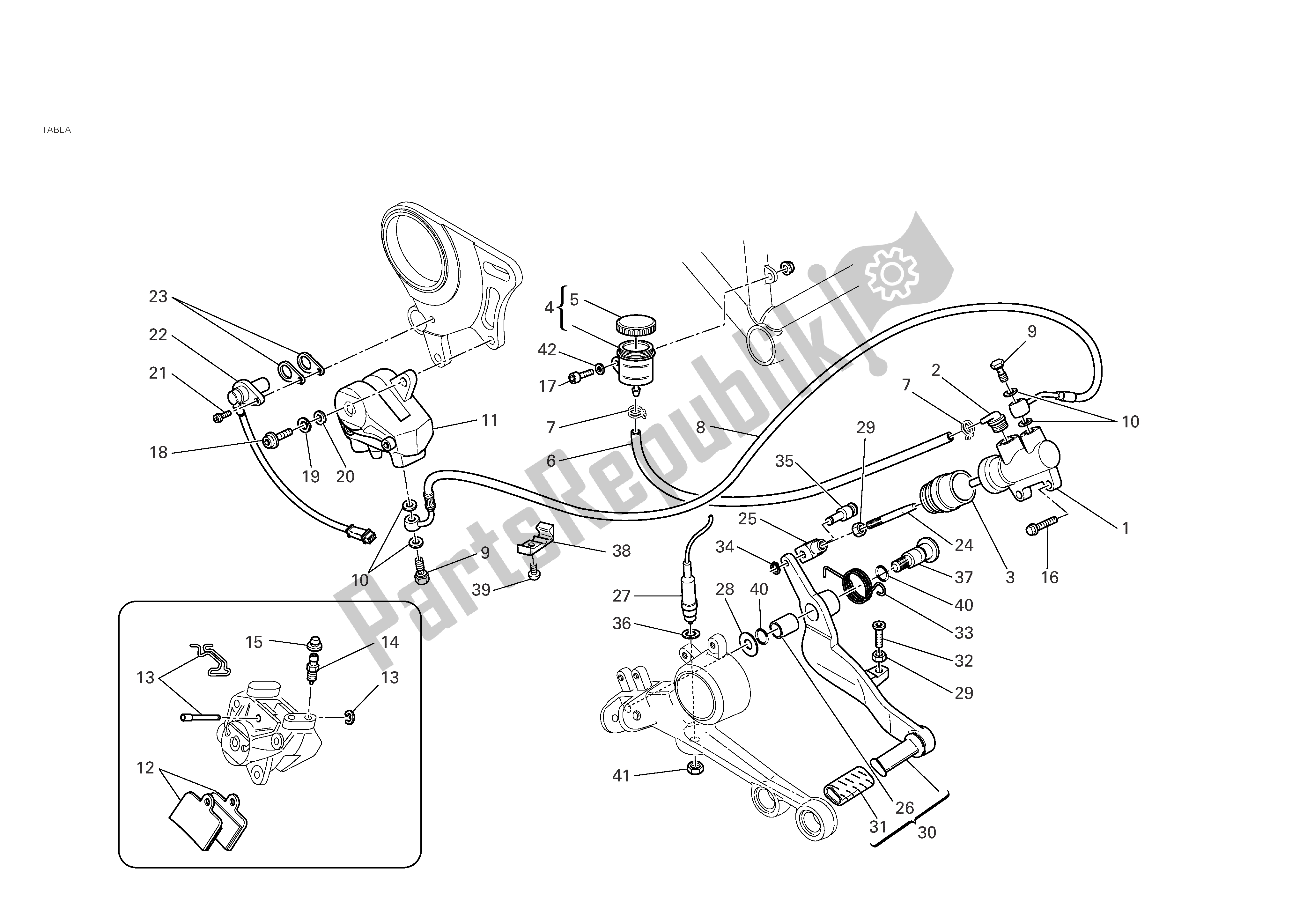 Tutte le parti per il Freno Posteriore del Ducati Monster S4R 996 2005