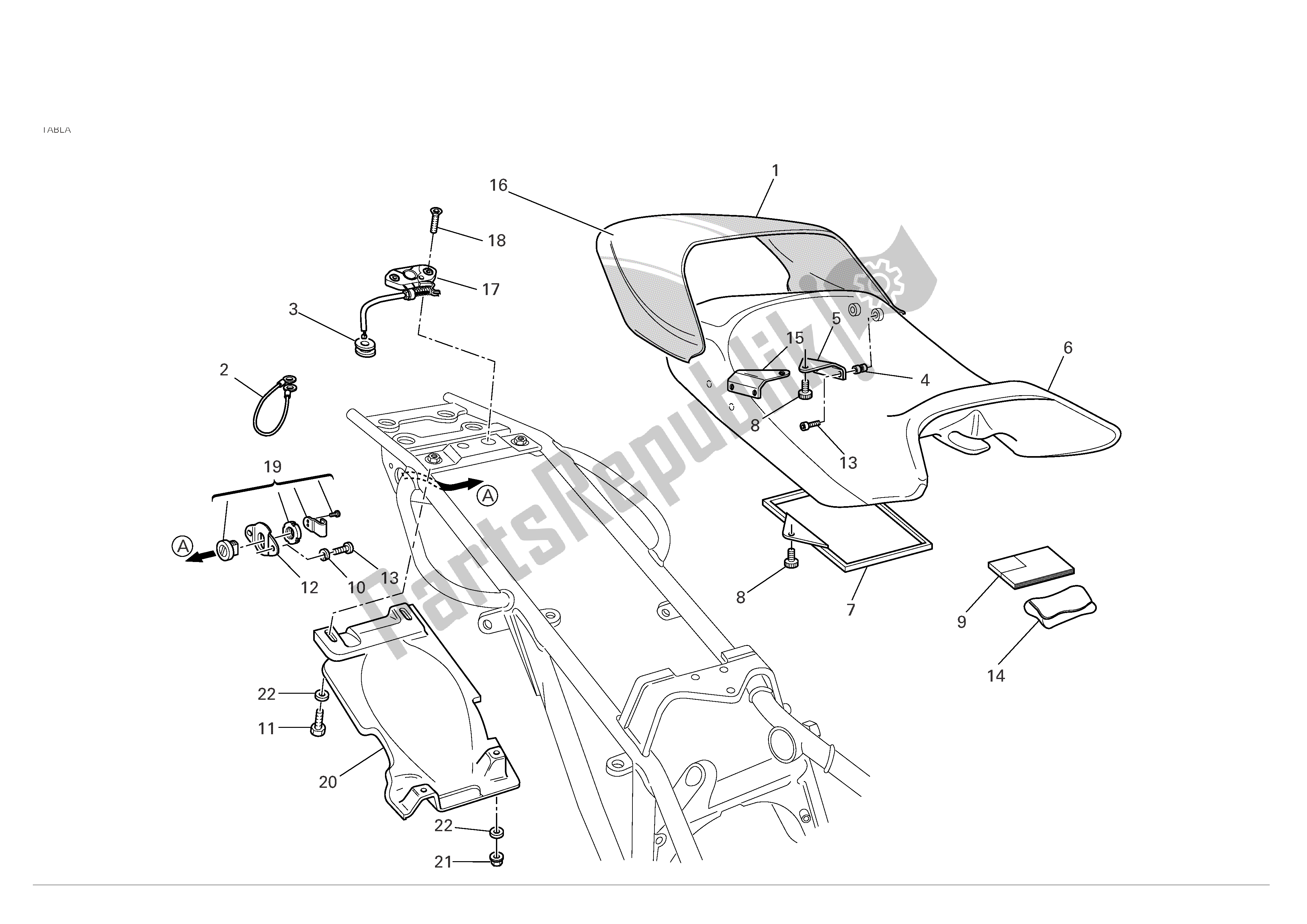 Todas las partes para Asiento de Ducati Monster S4R 996 2005