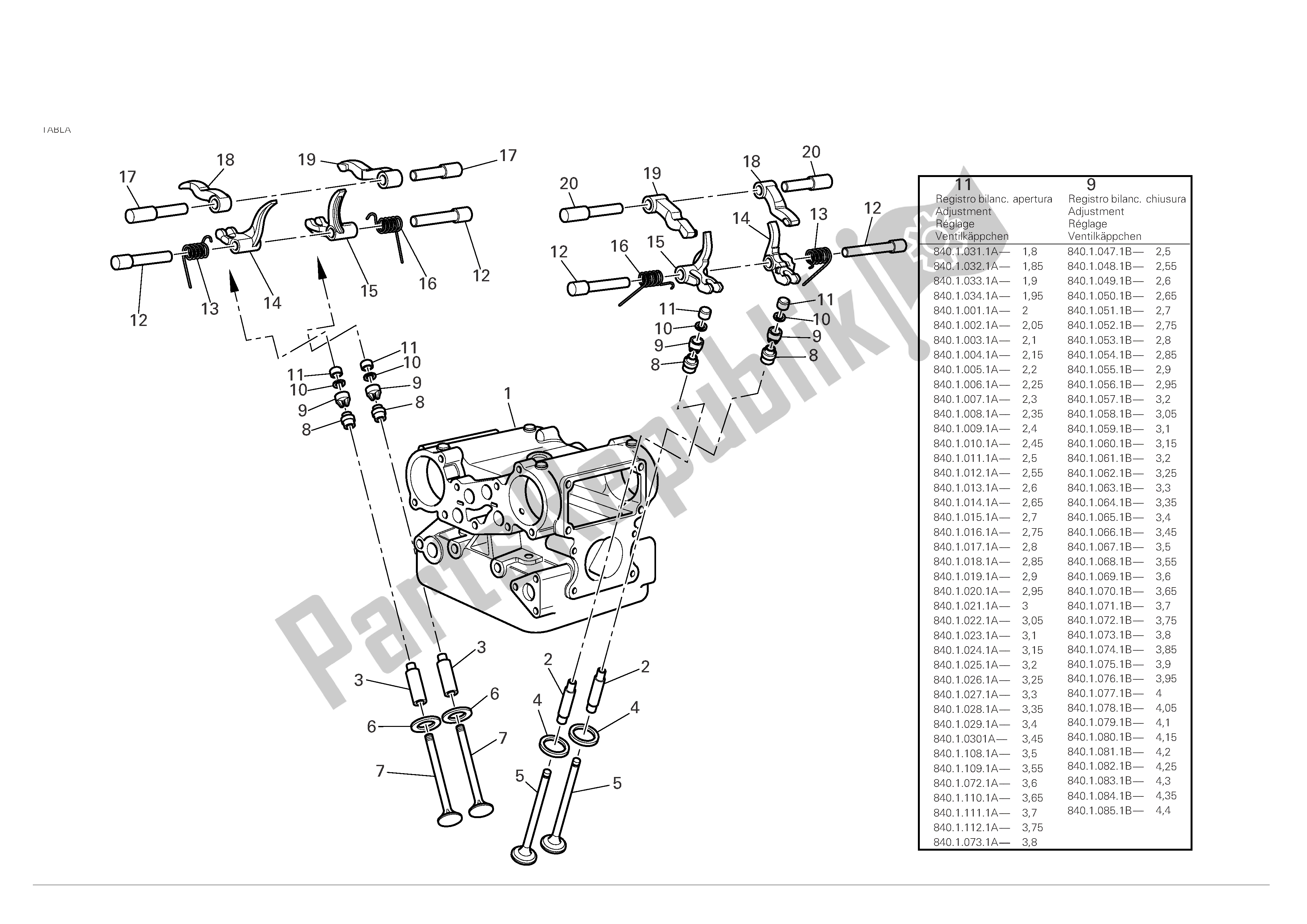 Alle onderdelen voor de Hoofd van de Ducati Monster S4R 996 2005