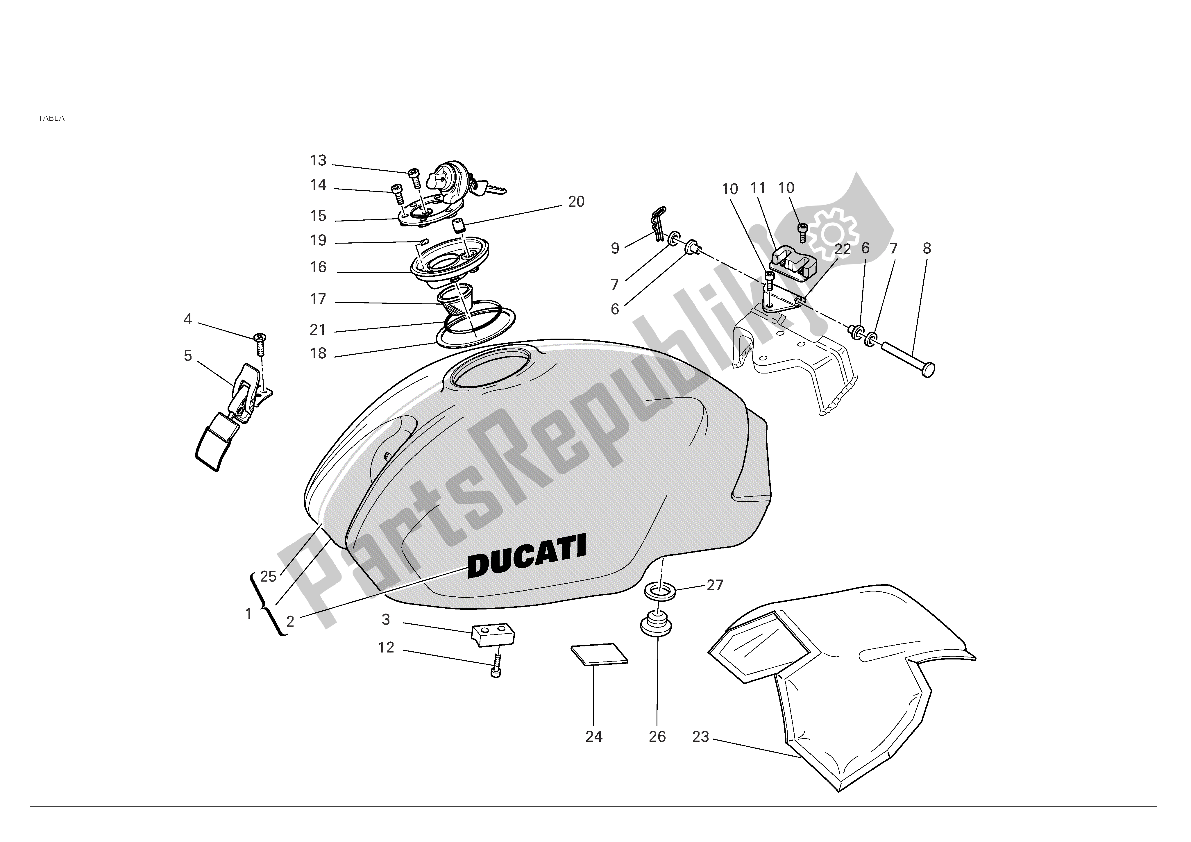 Tutte le parti per il Serbatoio Di Carburante del Ducati Monster S4R 996 2005