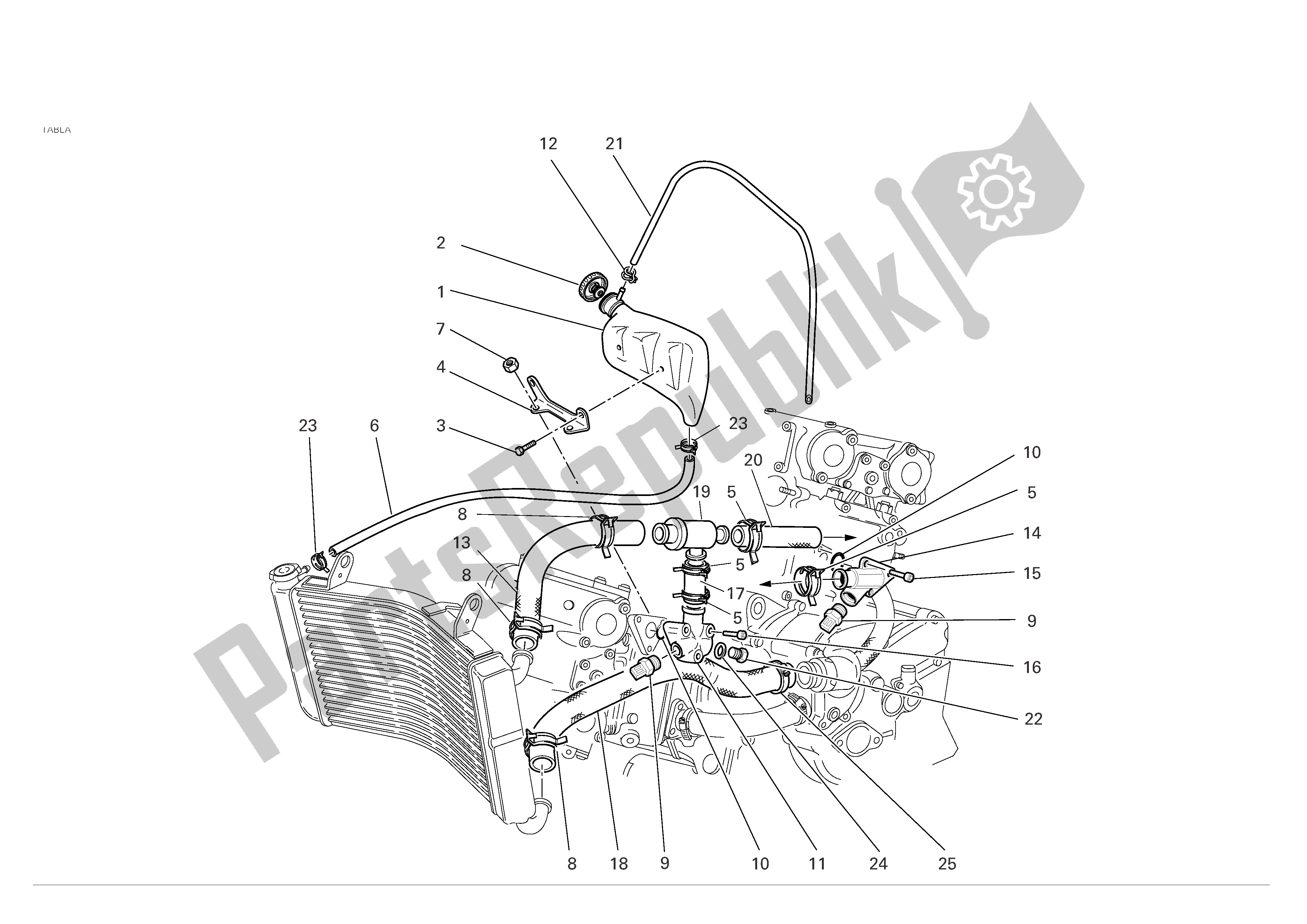 Todas las partes para Circuito De Enfriamiento de Ducati Monster S4R 996 2005