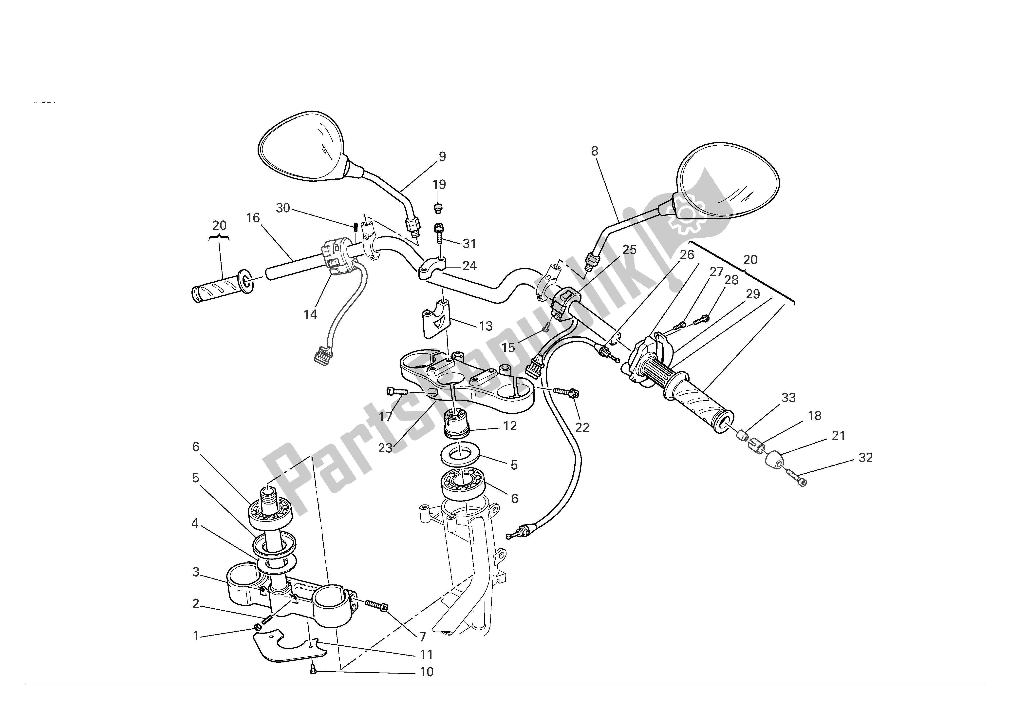 Alle onderdelen voor de Stuur En Bedieningselementen van de Ducati Monster S4R 1000 2007