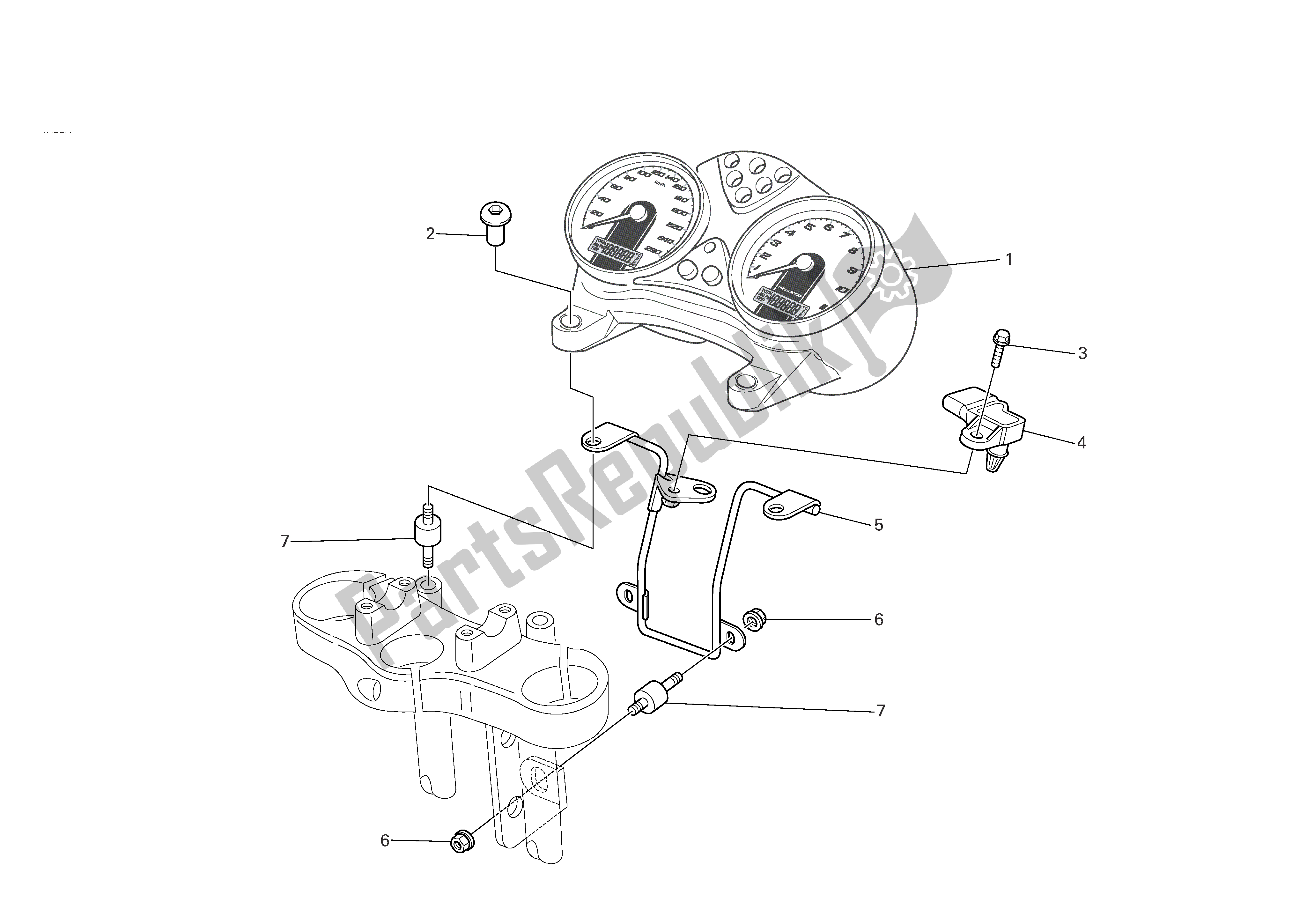 Alle onderdelen voor de Instrumentenpaneel van de Ducati Monster S4R 1000 2007