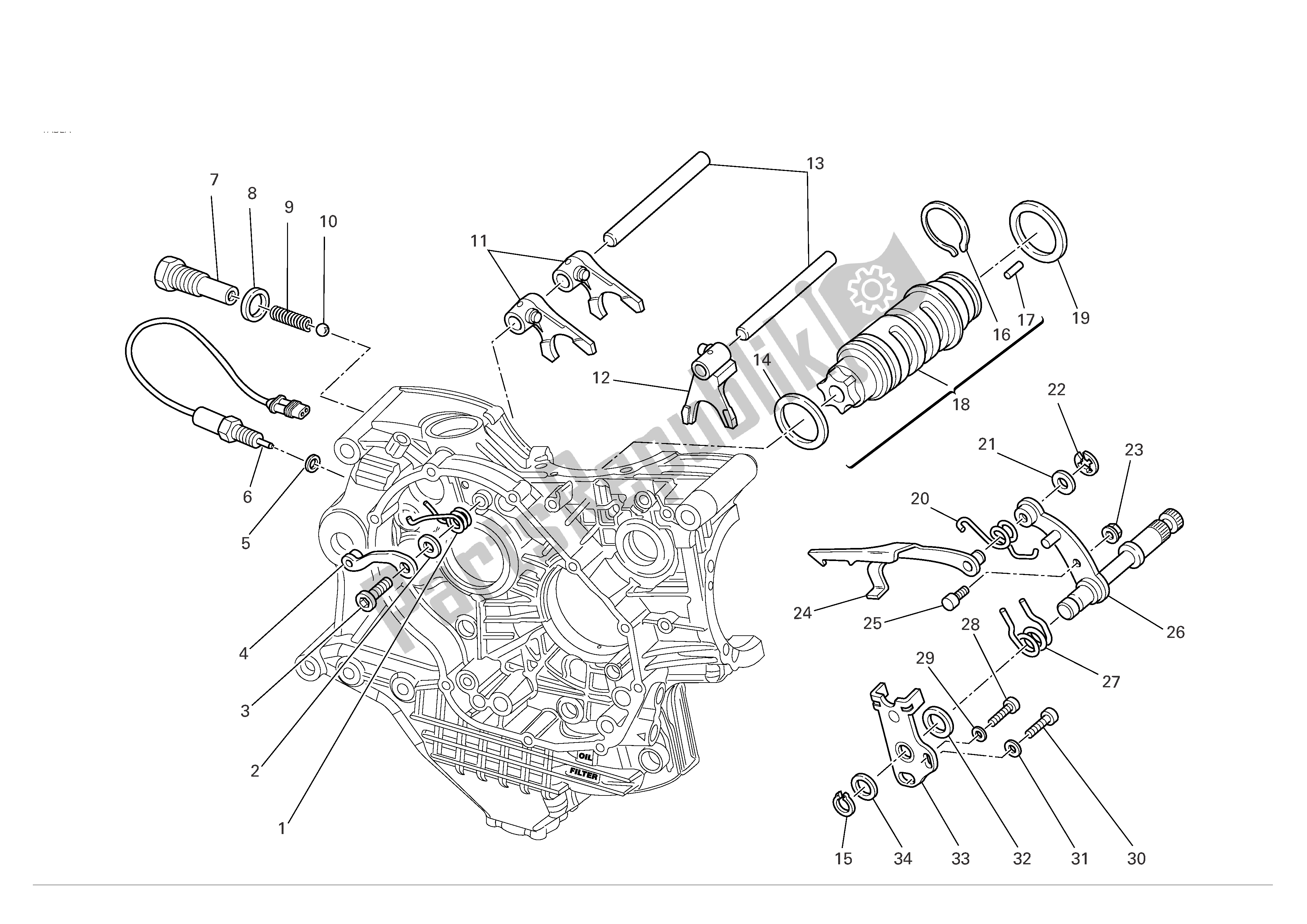 Alle onderdelen voor de Schakeling van de Ducati Monster S4R 1000 2007