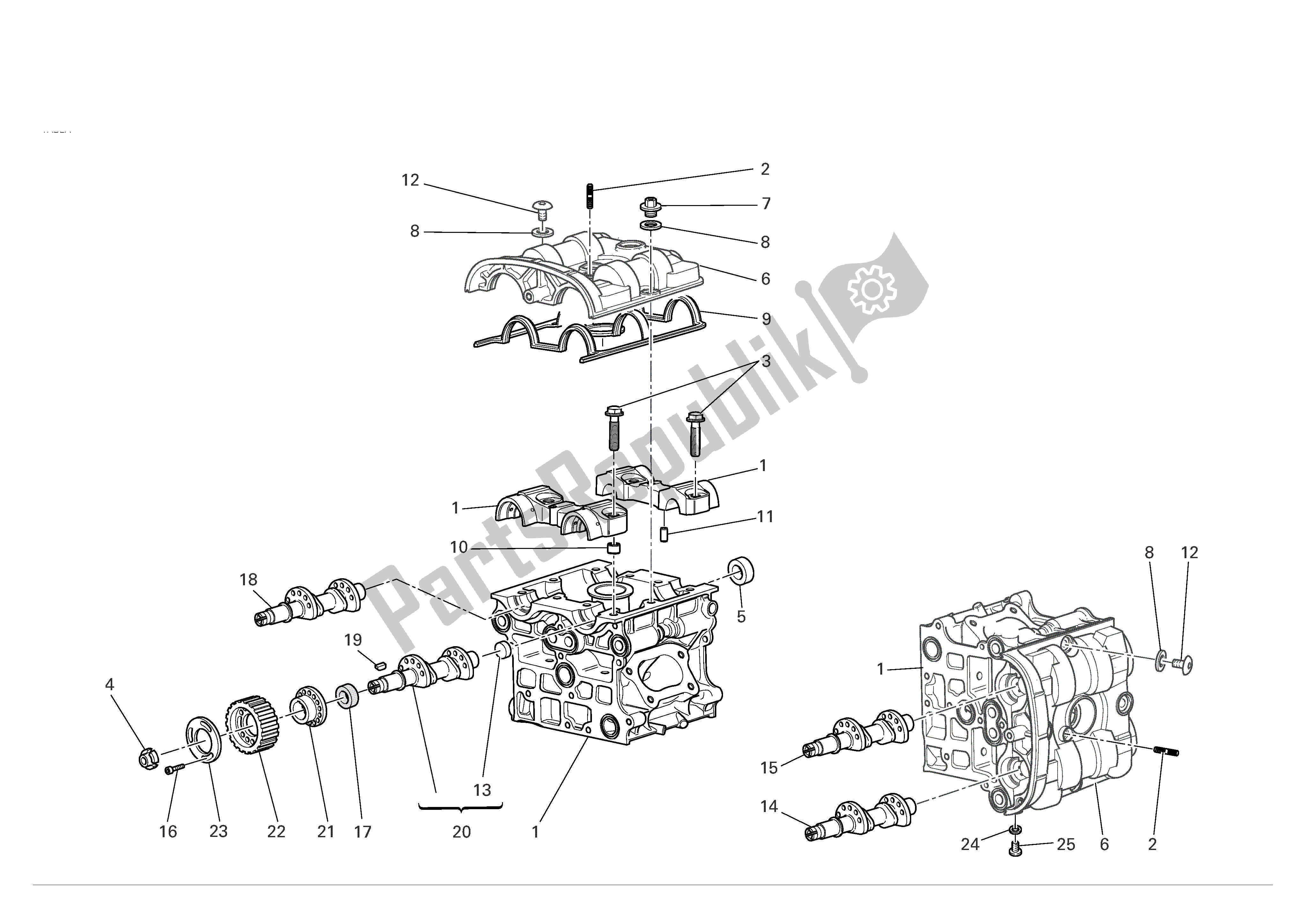 Alle onderdelen voor de Cilinderkop van de Ducati Monster S4R 1000 2007
