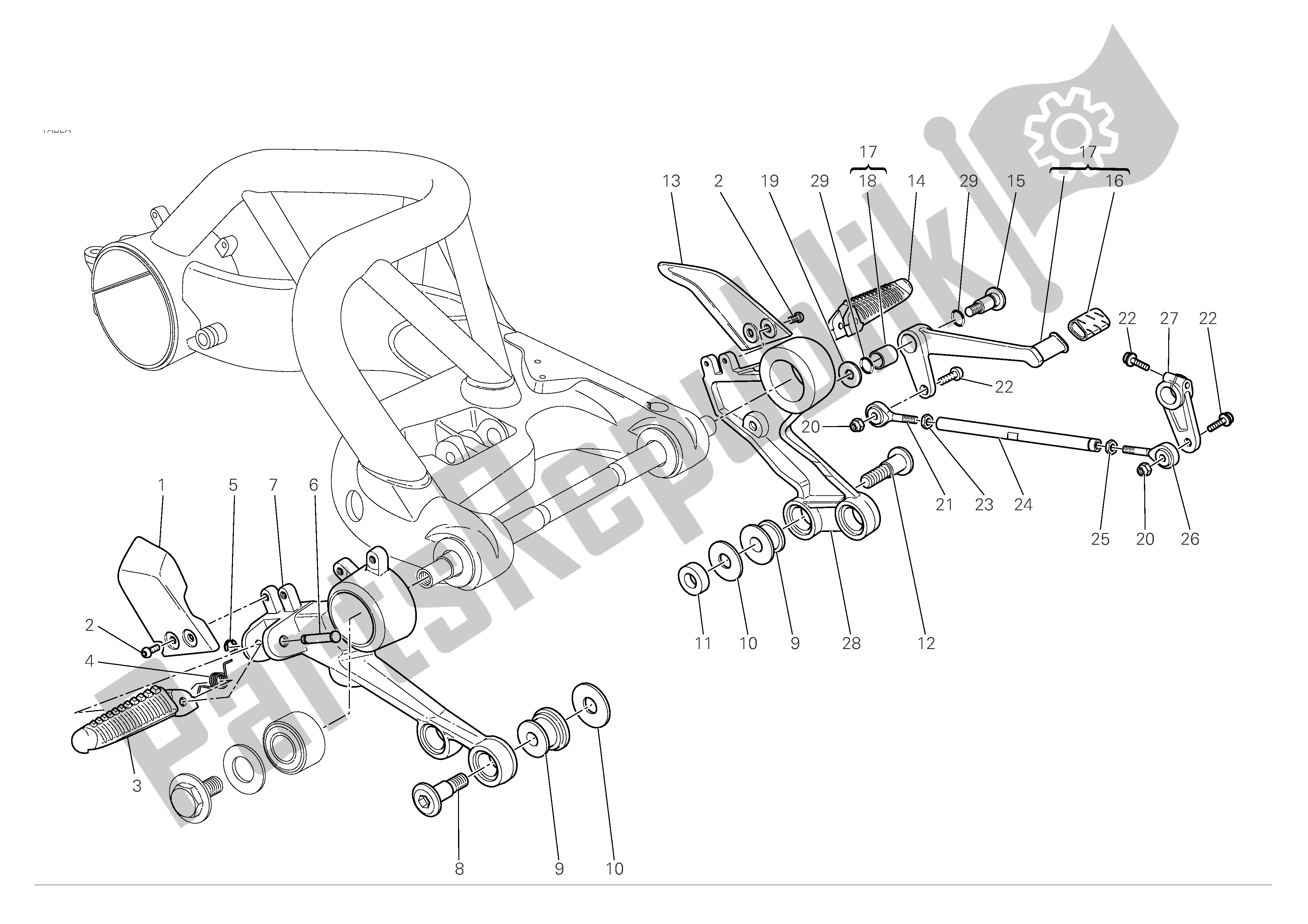 Tutte le parti per il Leva Cambio - Poggiapiedi del Ducati Monster S4 RS 1000 2007