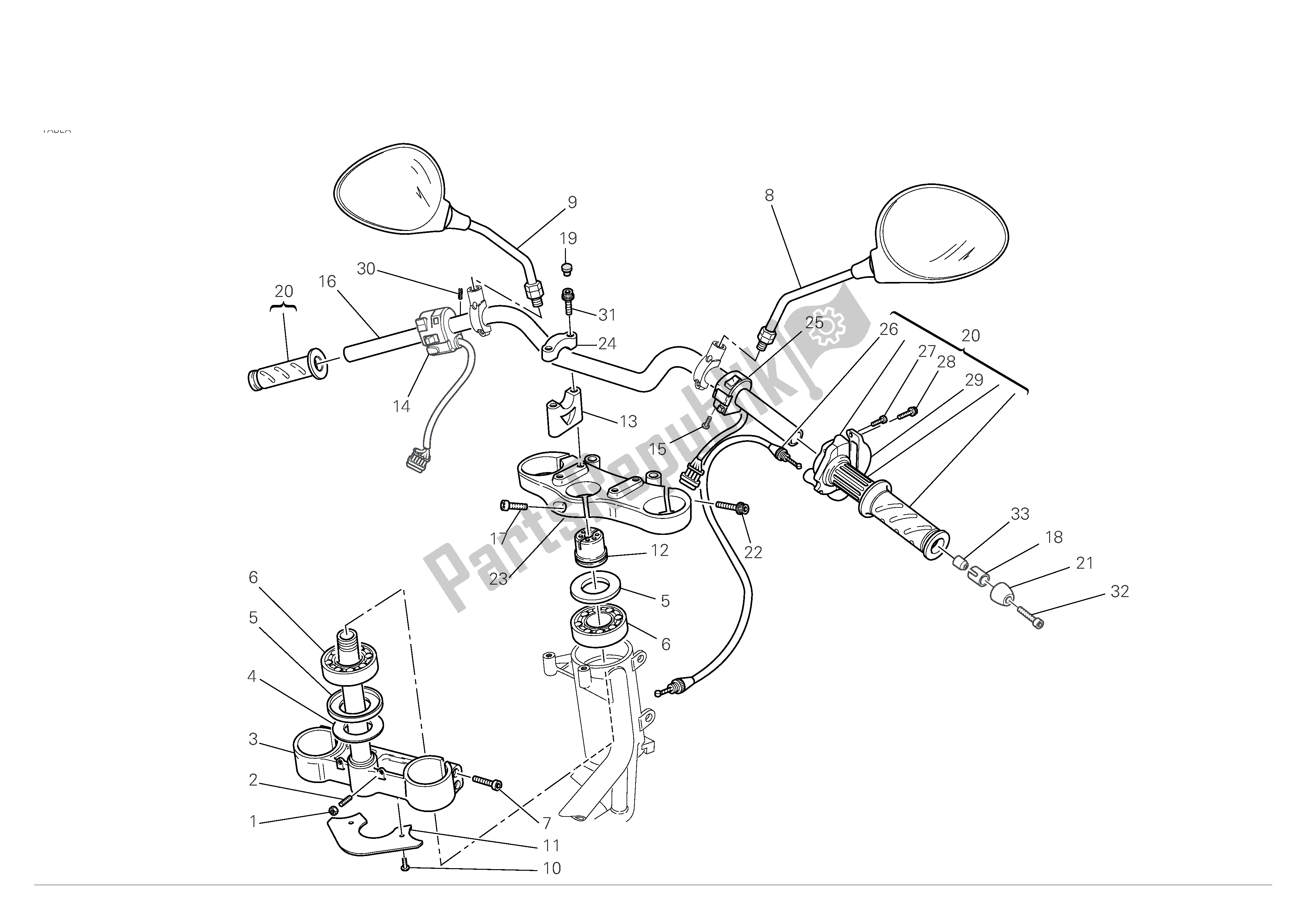 Todas las partes para Manillar Y Controles de Ducati Monster S4 RS 1000 2007