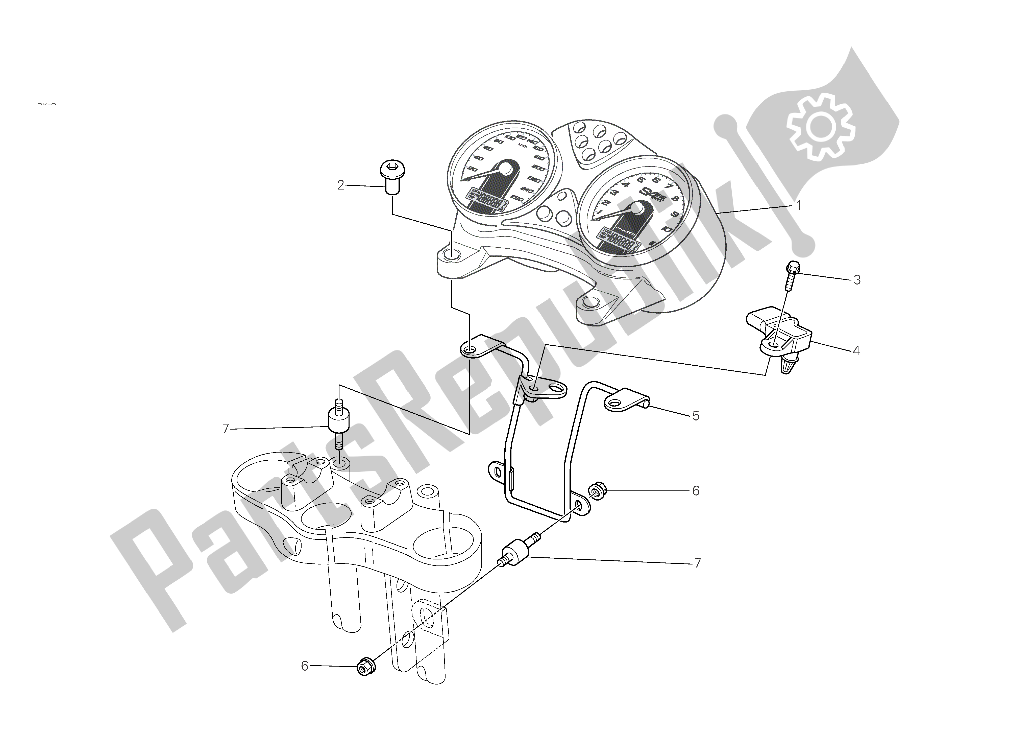 Tutte le parti per il Pannello Degli Strumenti del Ducati Monster S4 RS 1000 2007