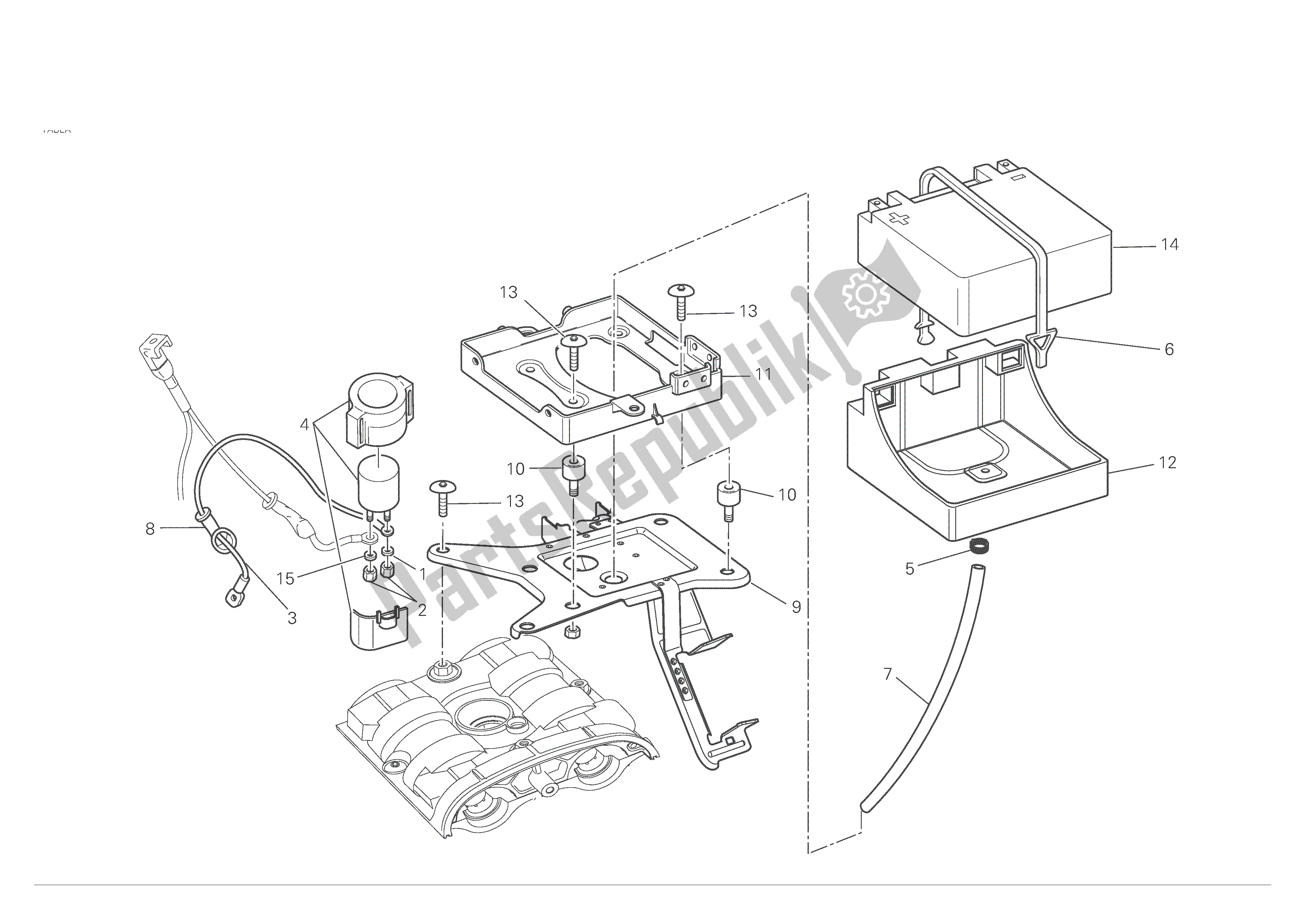 Todas las partes para Soporte De Batería de Ducati Monster S4 RS 1000 2007