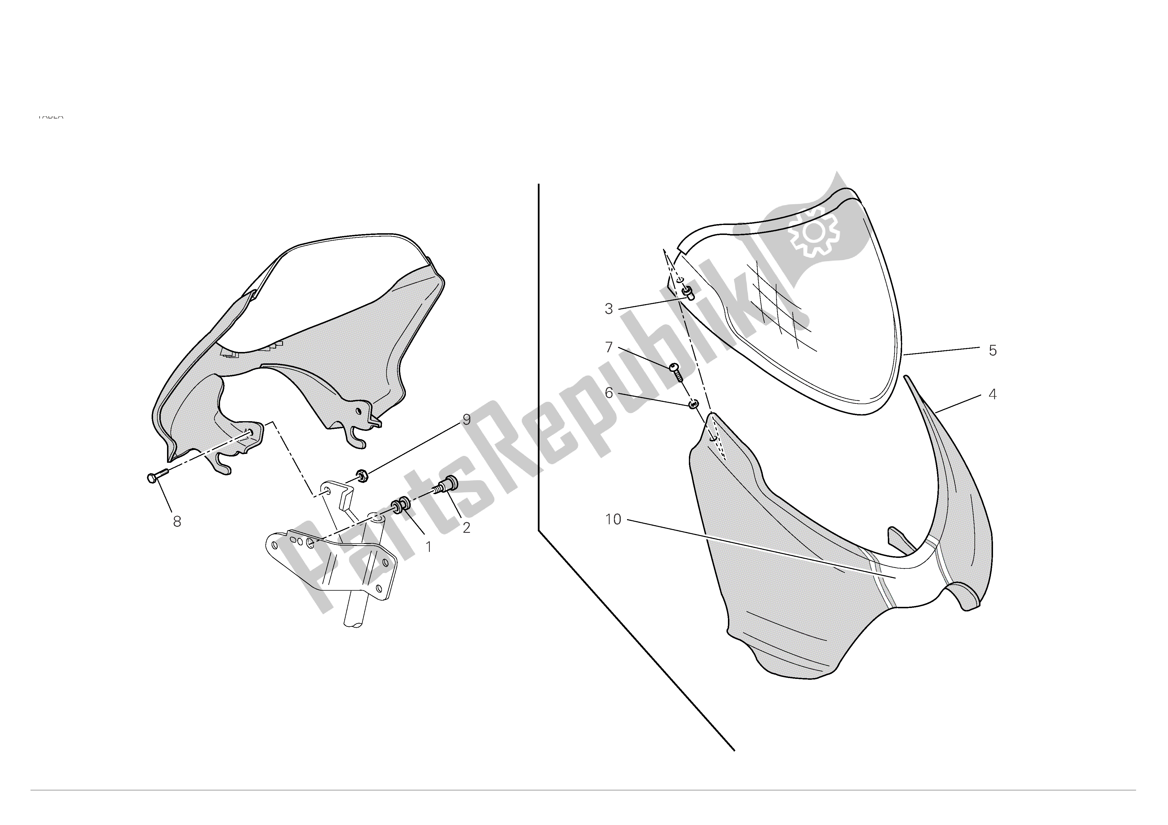 Tutte le parti per il Carenatura Del Faro del Ducati Monster S4 RS 1000 2007