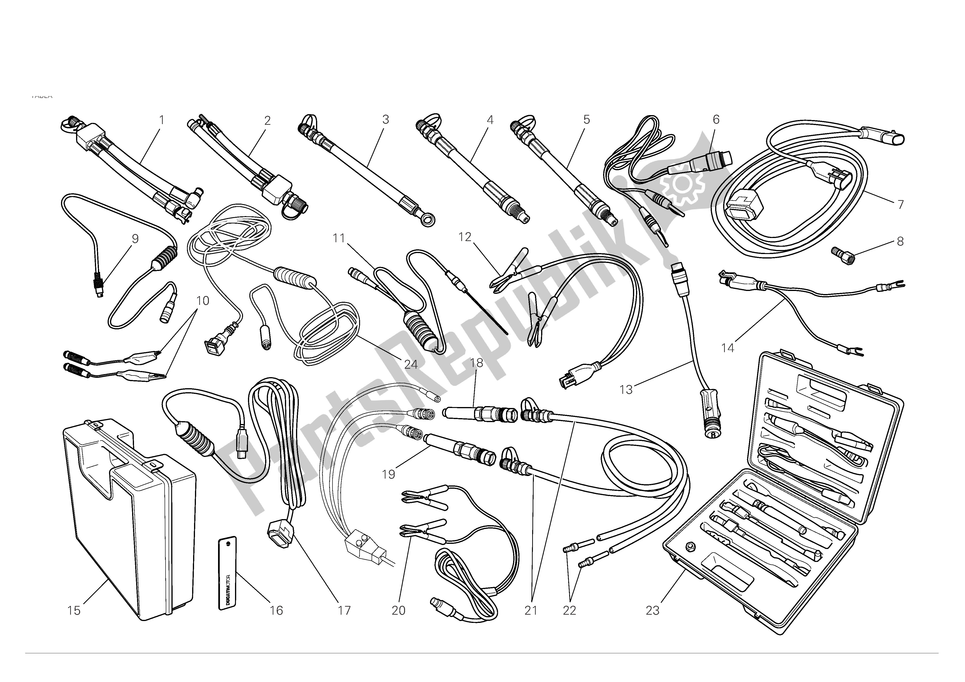 Alle onderdelen voor de Werkplaats Service Tools van de Ducati Monster S4 RS 1000 2007