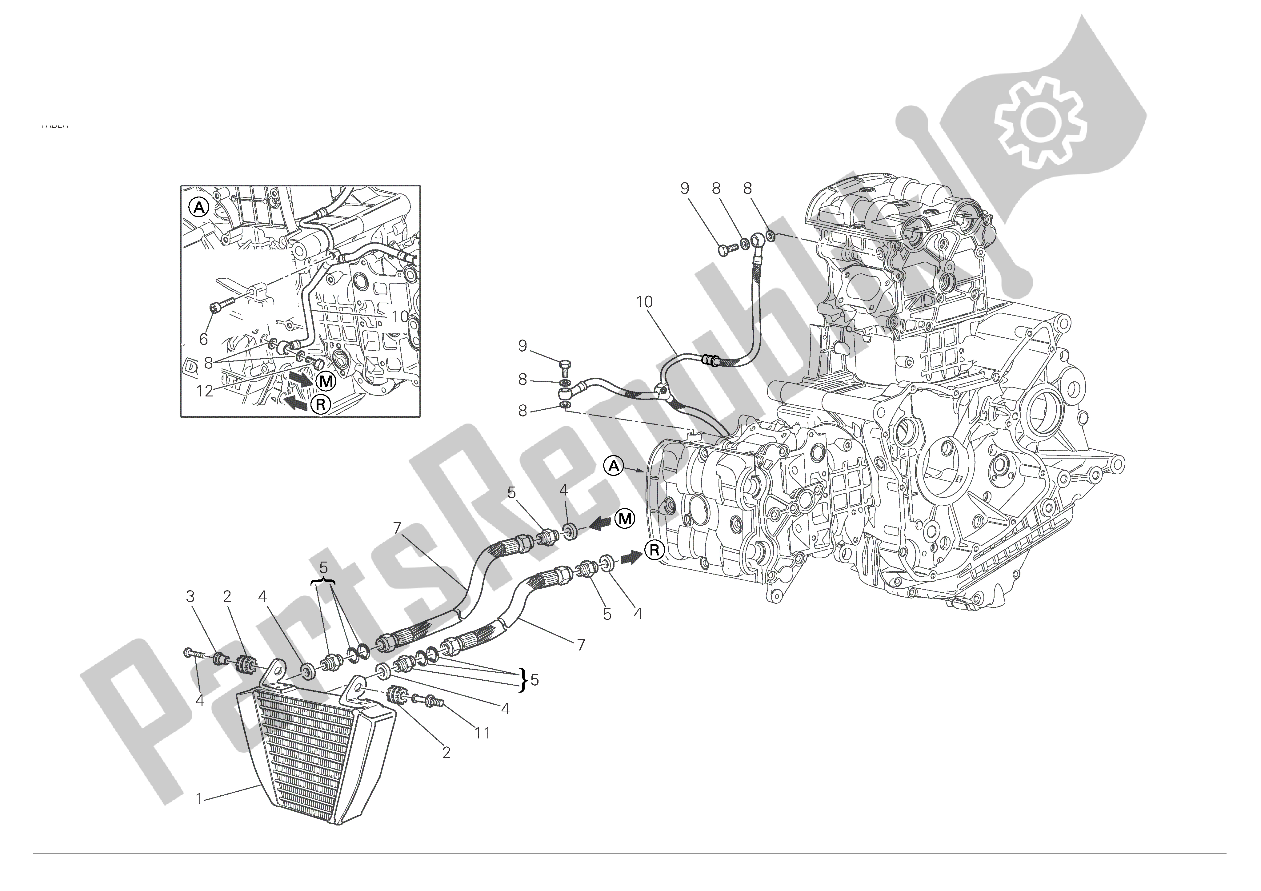 Tutte le parti per il Radiatore Dell'olio del Ducati Monster S4 RS 1000 2007