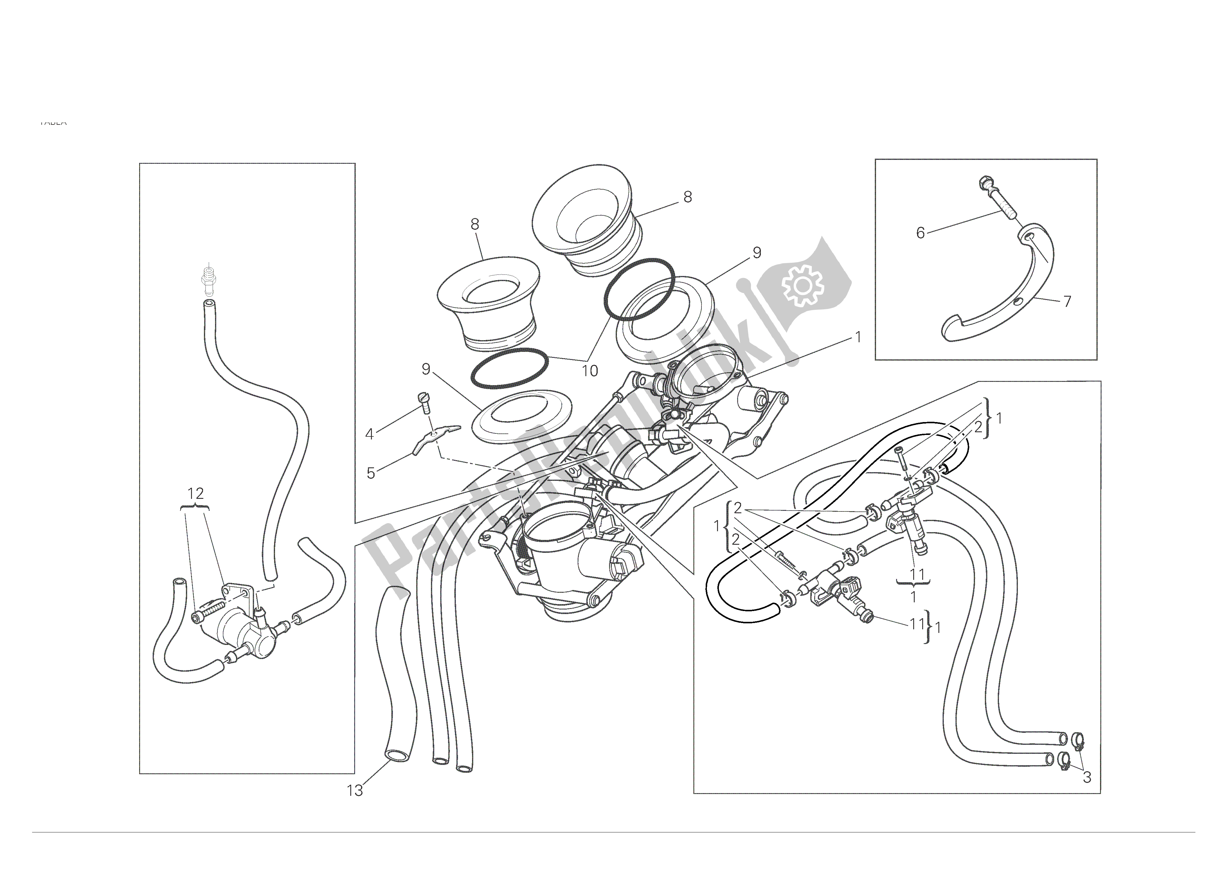 Tutte le parti per il Corpo Farfallato del Ducati Monster S4 RS 1000 2007