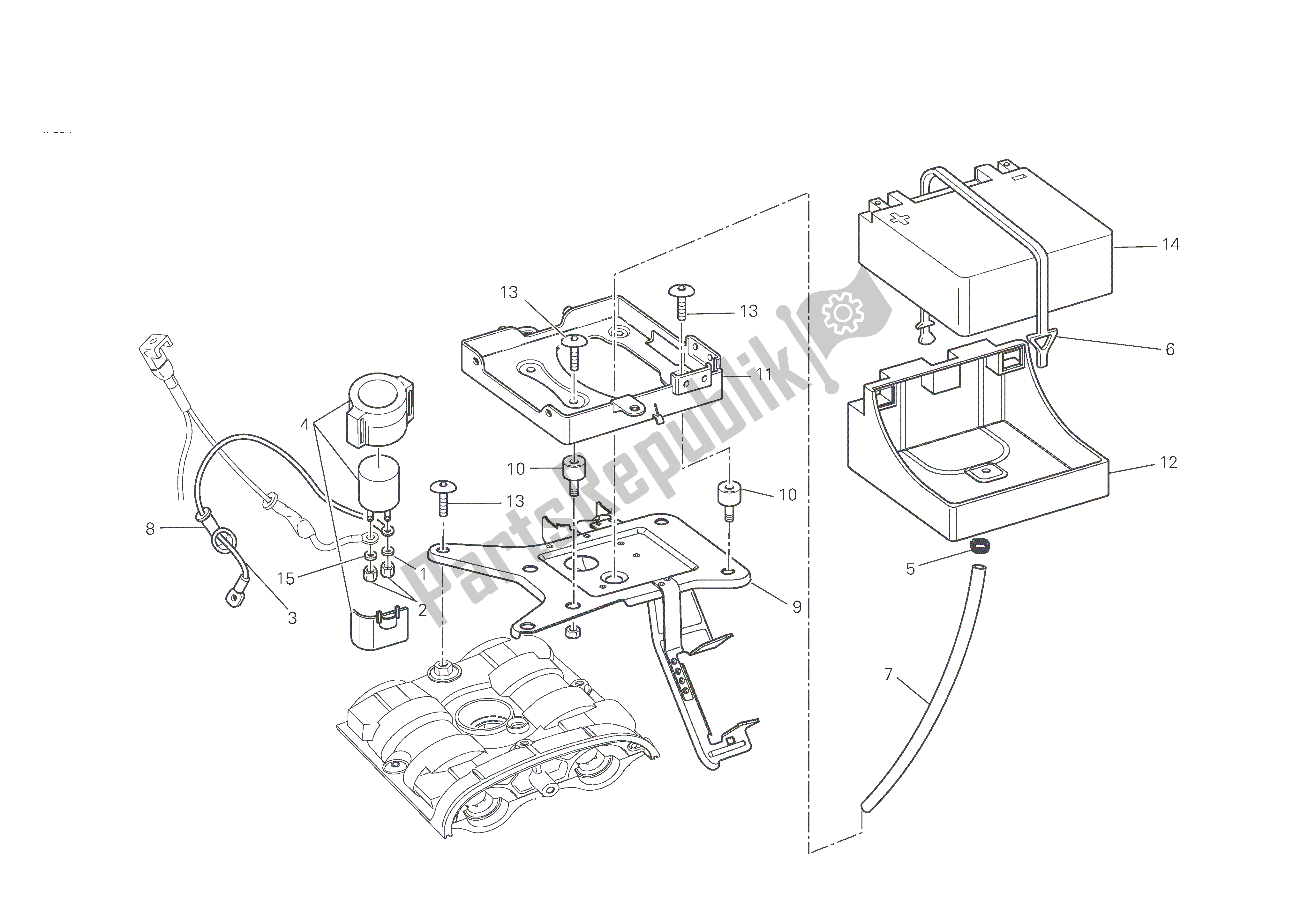 Todas las partes para Soporte De Batería de Ducati Monster S4 RS 1000 2008