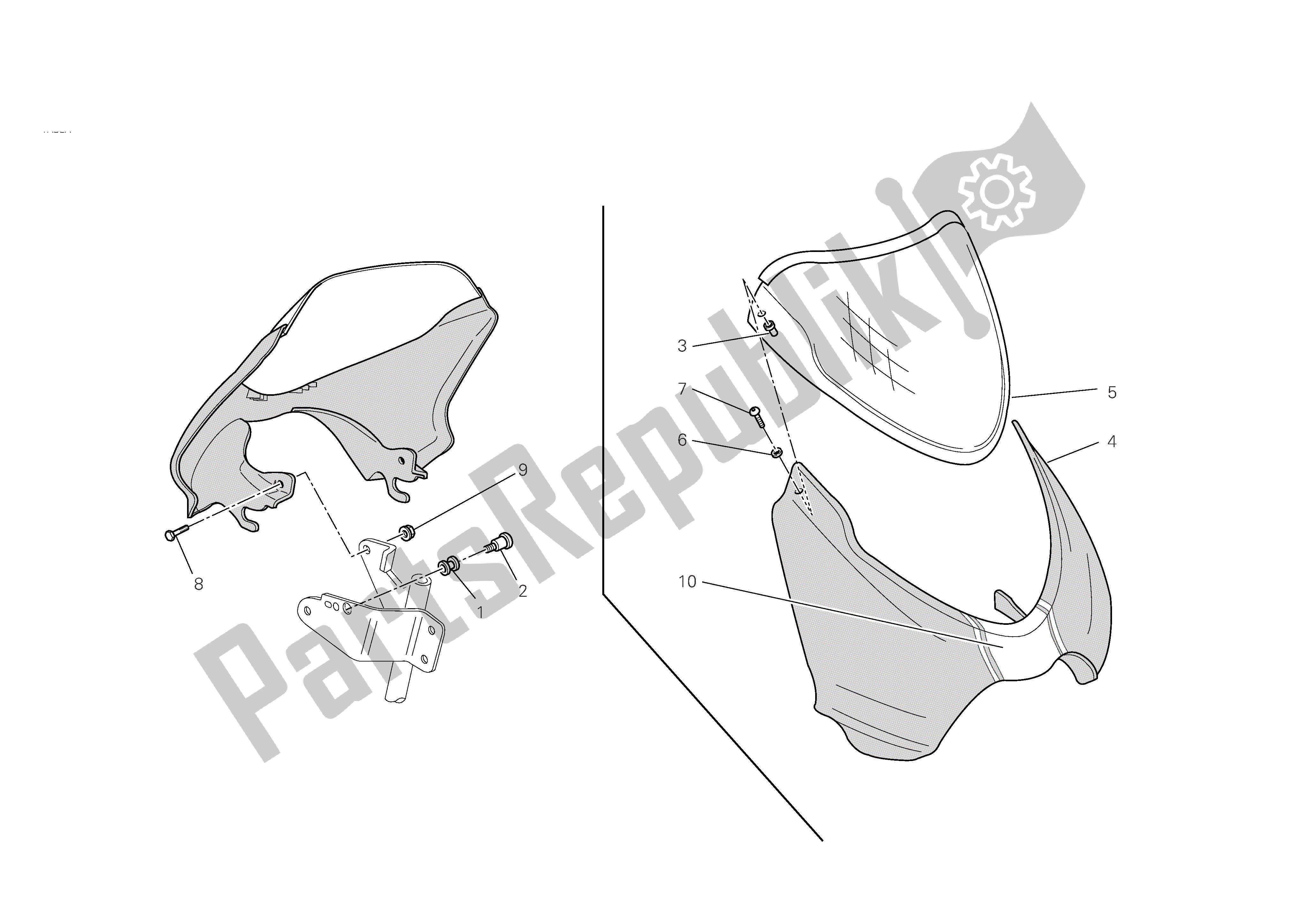 Todas las partes para Carenado De Faros de Ducati Monster S4 RS 1000 2008