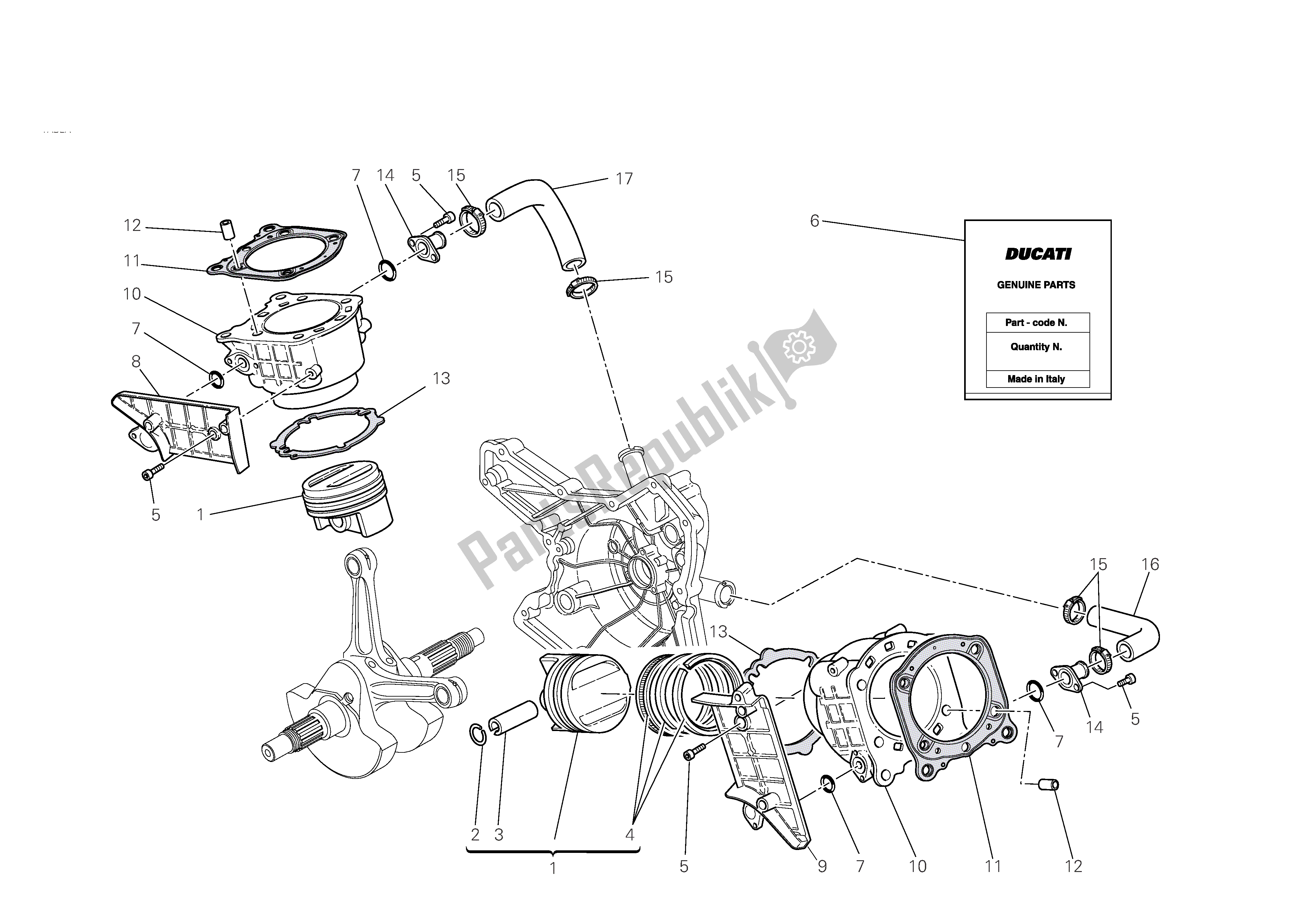 Tutte le parti per il Cilindri - Pistoni del Ducati Monster S4 RS 1000 2008