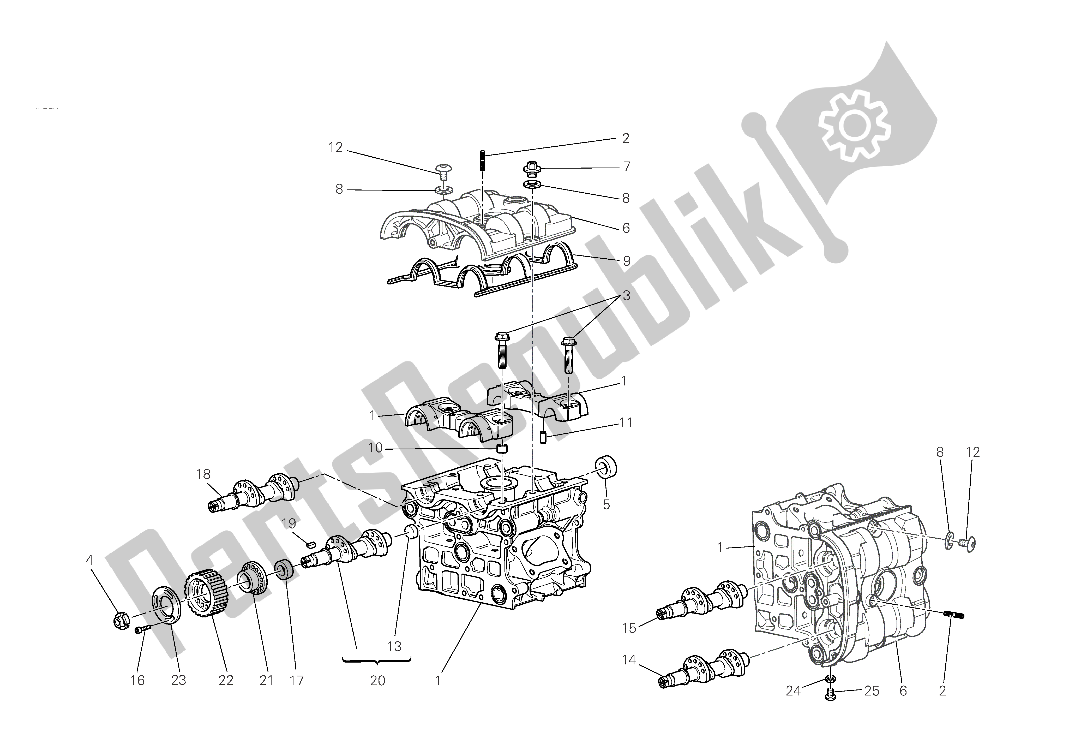 Tutte le parti per il Testata del Ducati Monster S4 RS 1000 2008