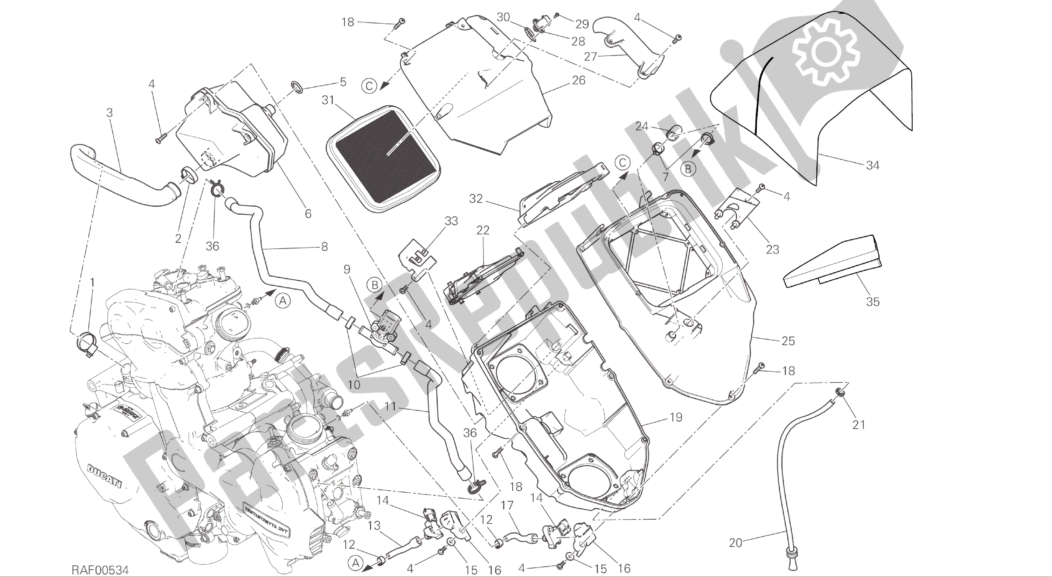 Todas as partes de Desenho 029 - Entrada [mod: Ms1200; Xst: Aus, Eur, Fra, Jap] Quadro De Grupo do Ducati Multistrada 1200 2015