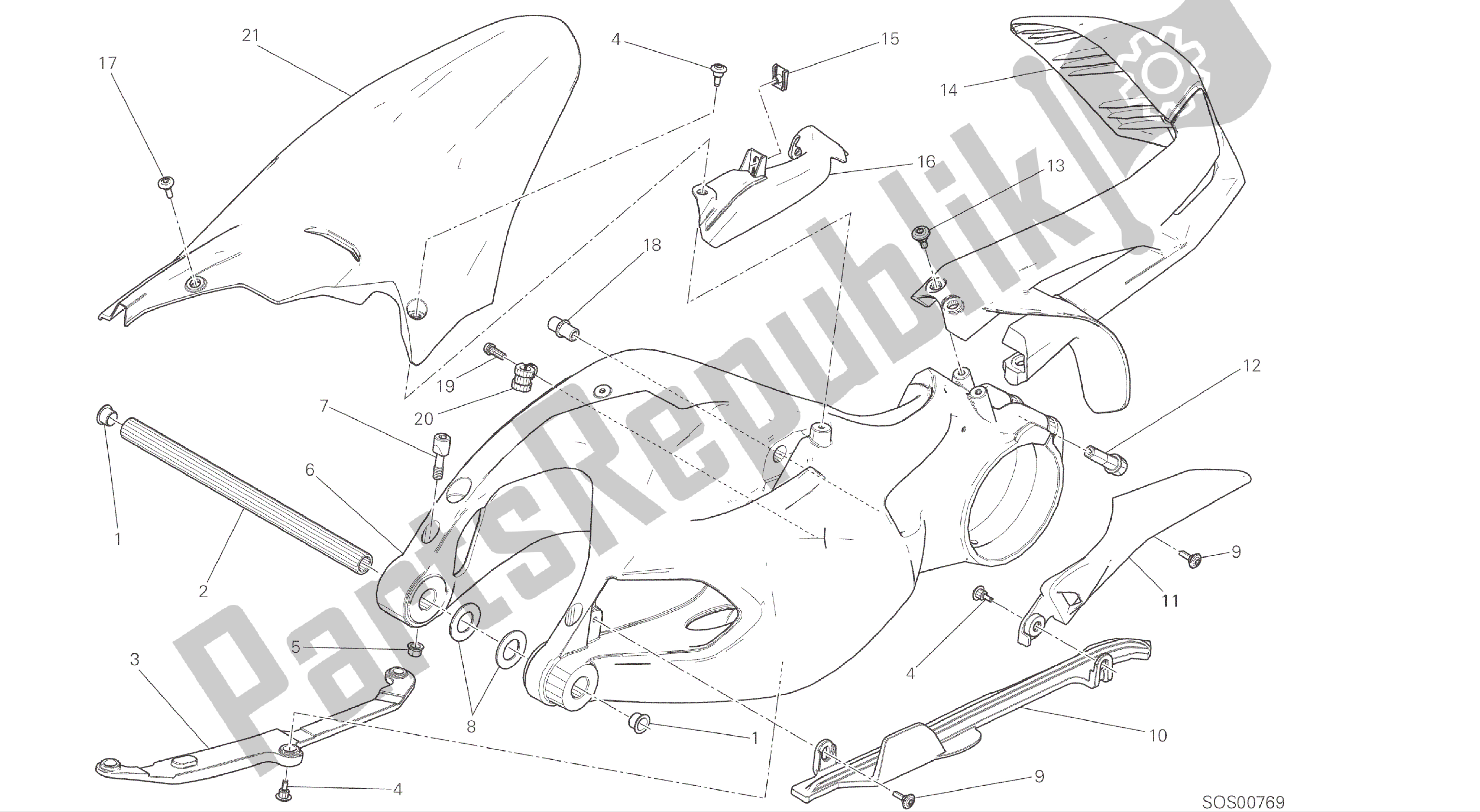 Todas las partes para Dibujo 28a - Brazo Oscilante [mod: Ms1200; Xst: Marco De Grupo Aus, Eur, Fra, Jap] de Ducati Multistrada 1200 2015