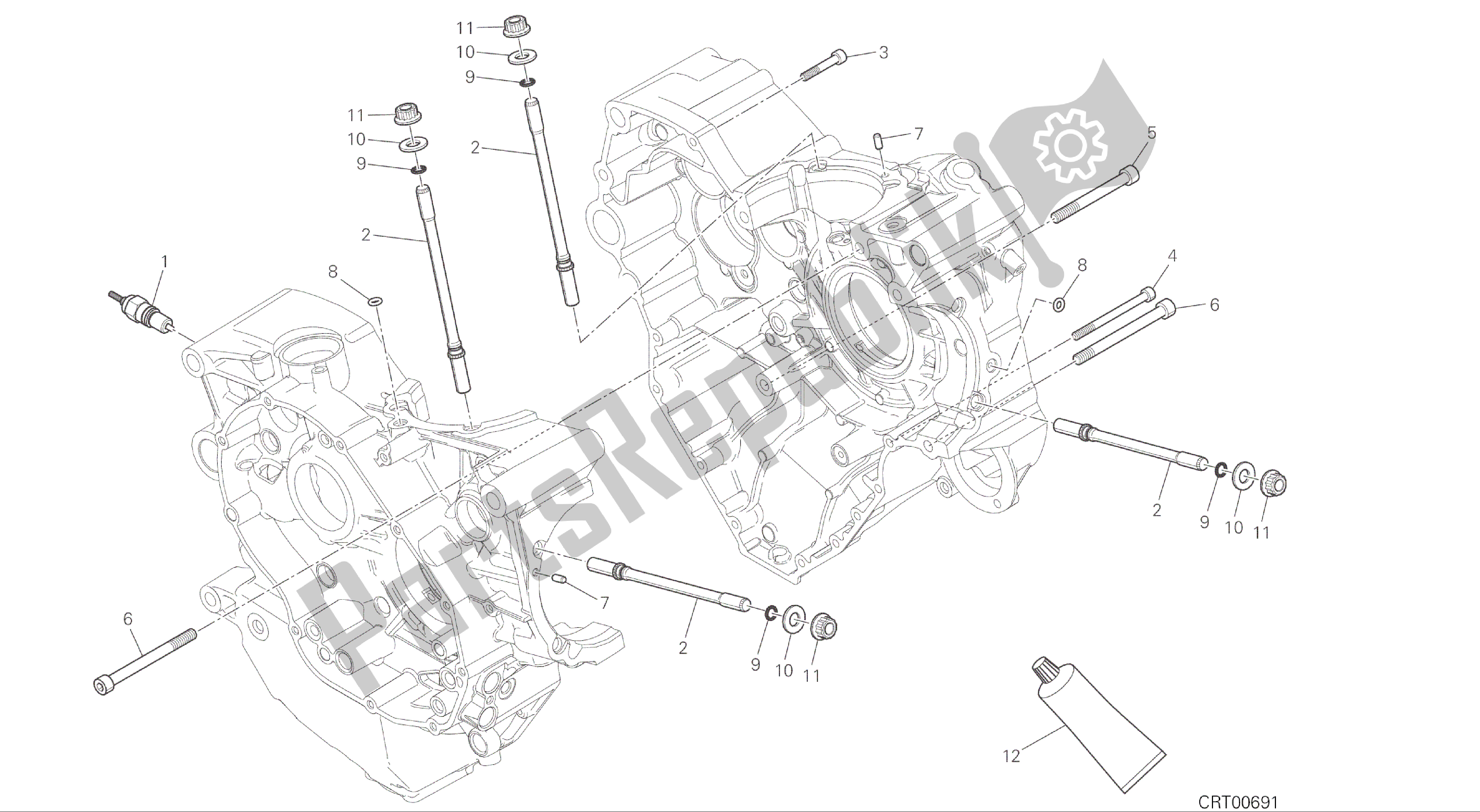 Alle onderdelen voor de Tekening 10a - Halve Carters Paar [mod: Ms1200; Xst: Aus, Eur, Fra, Jap] Groep Engine van de Ducati Multistrada 1200 2015