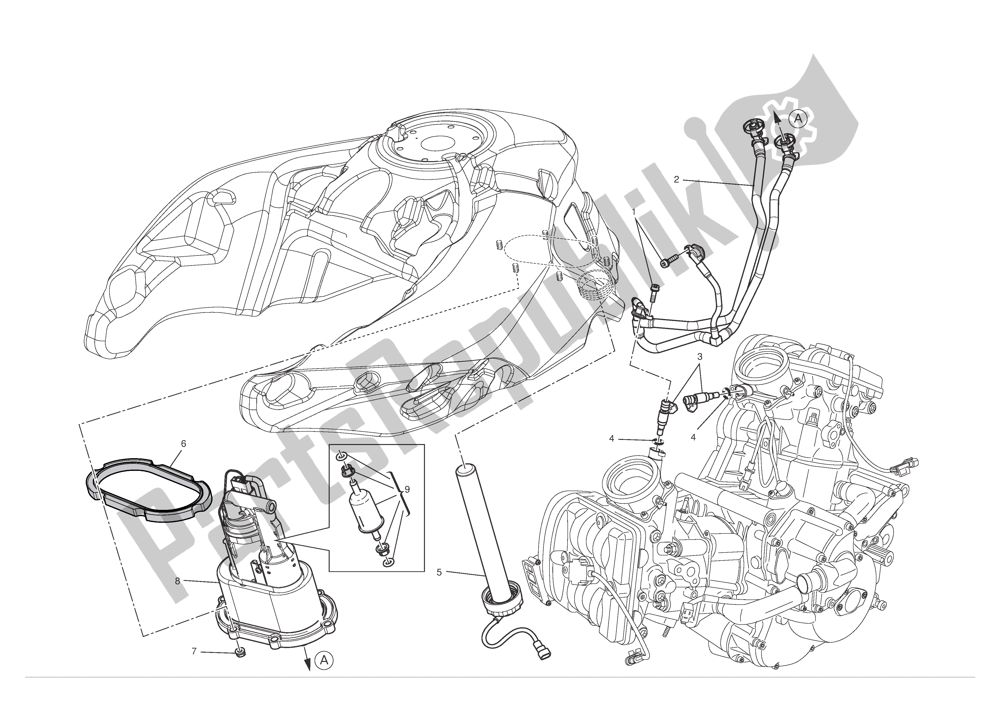 Todas las partes para Sistema De Combustible de Ducati Multistrada S ABS Pikes Peak 1200 2012