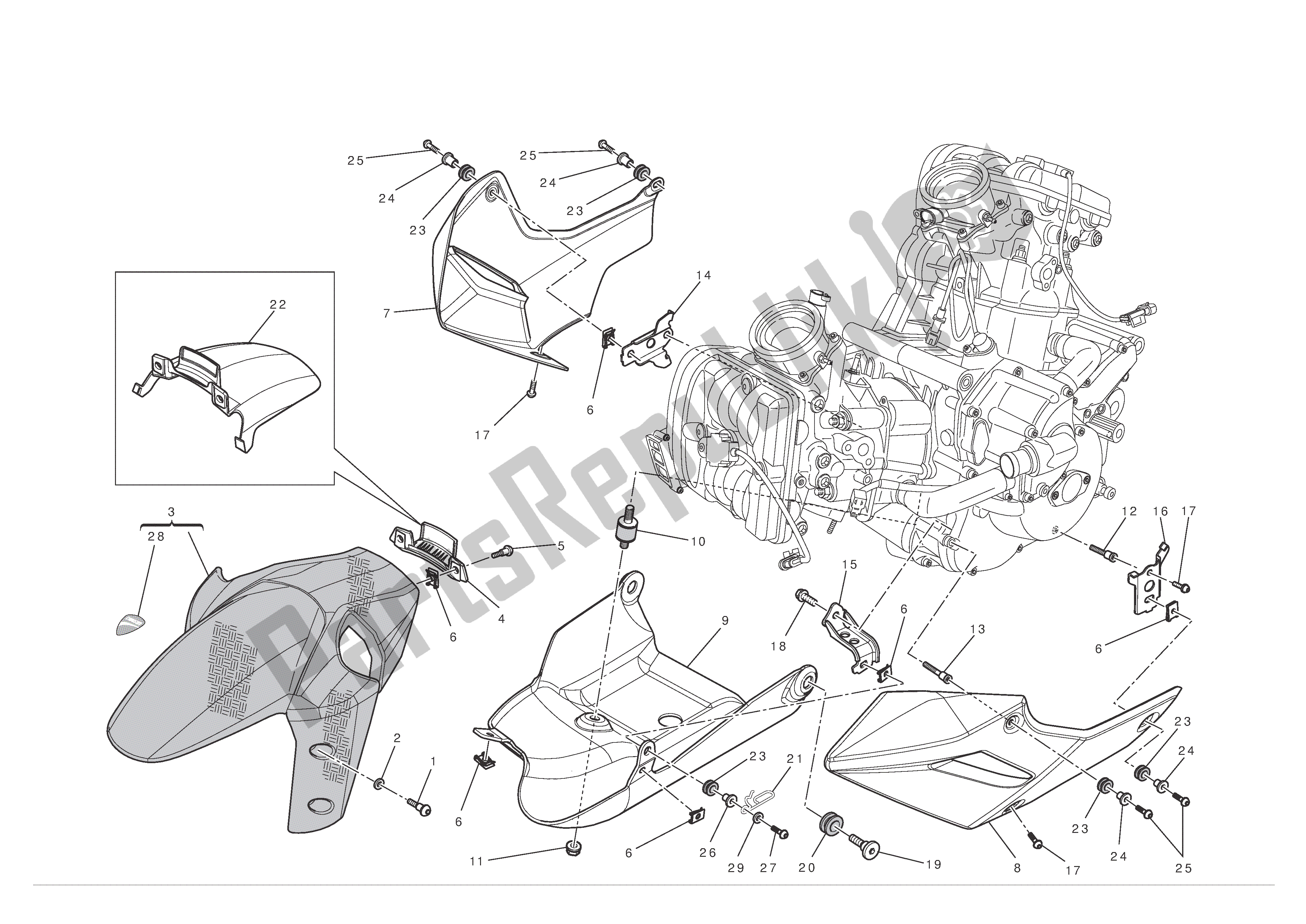 Todas las partes para Panza de Ducati Multistrada S ABS Pikes Peak 1200 2012