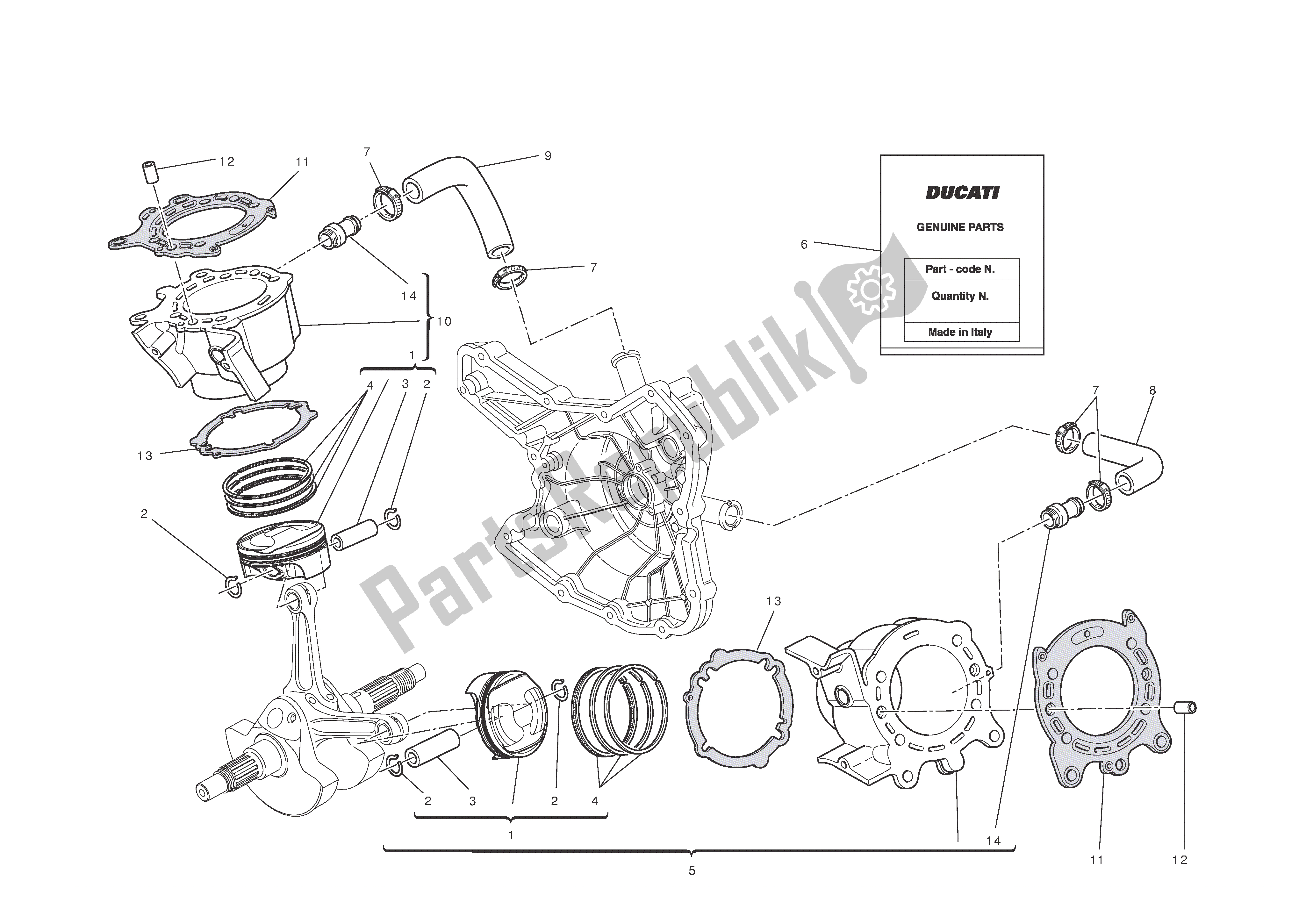 Todas las partes para Cilindros - Pistones de Ducati Multistrada S ABS Pikes Peak 1200 2012