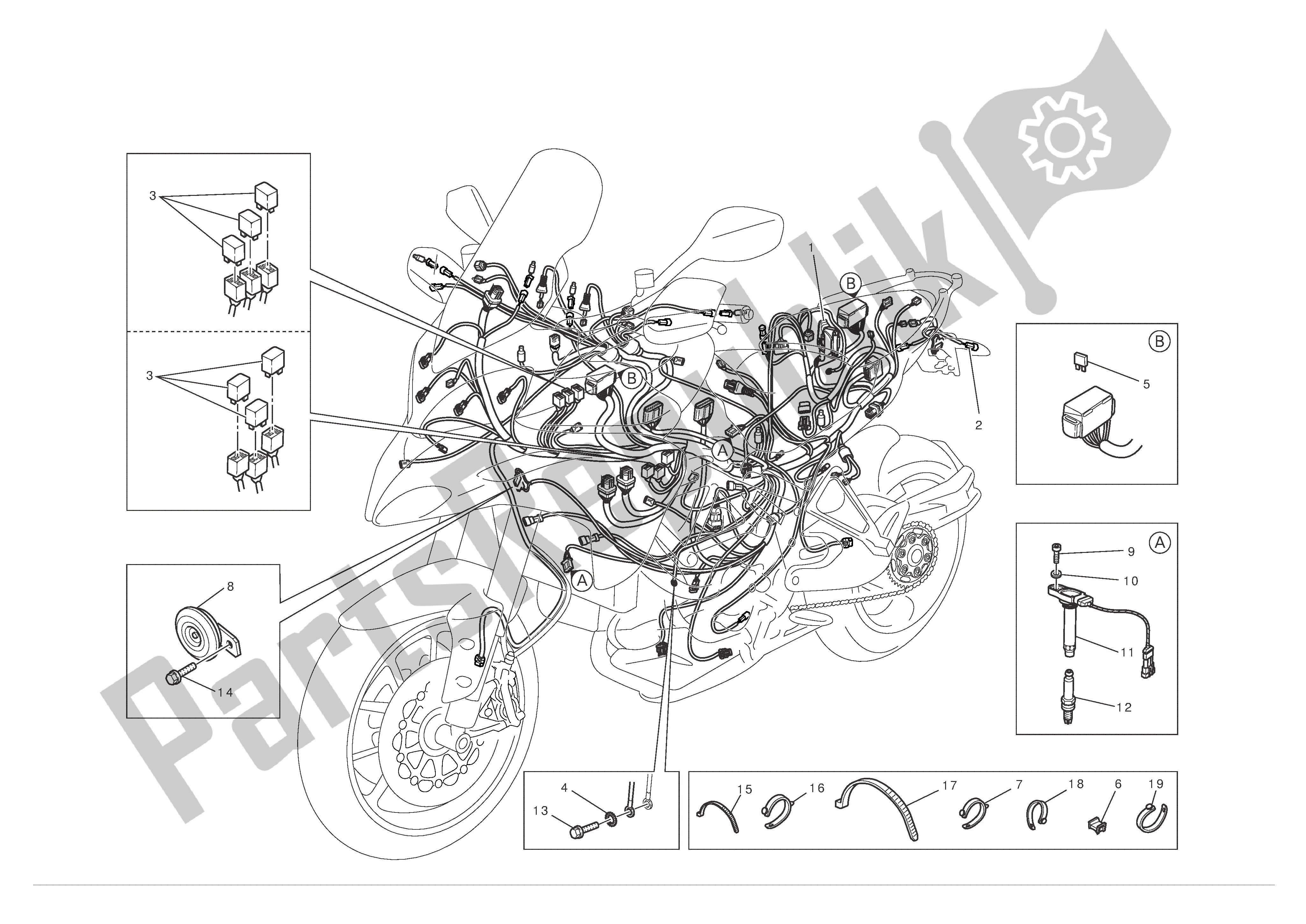Todas las partes para Sistema Eléctrico de Ducati Multistrada S ABS Pikes Peak 1200 2012