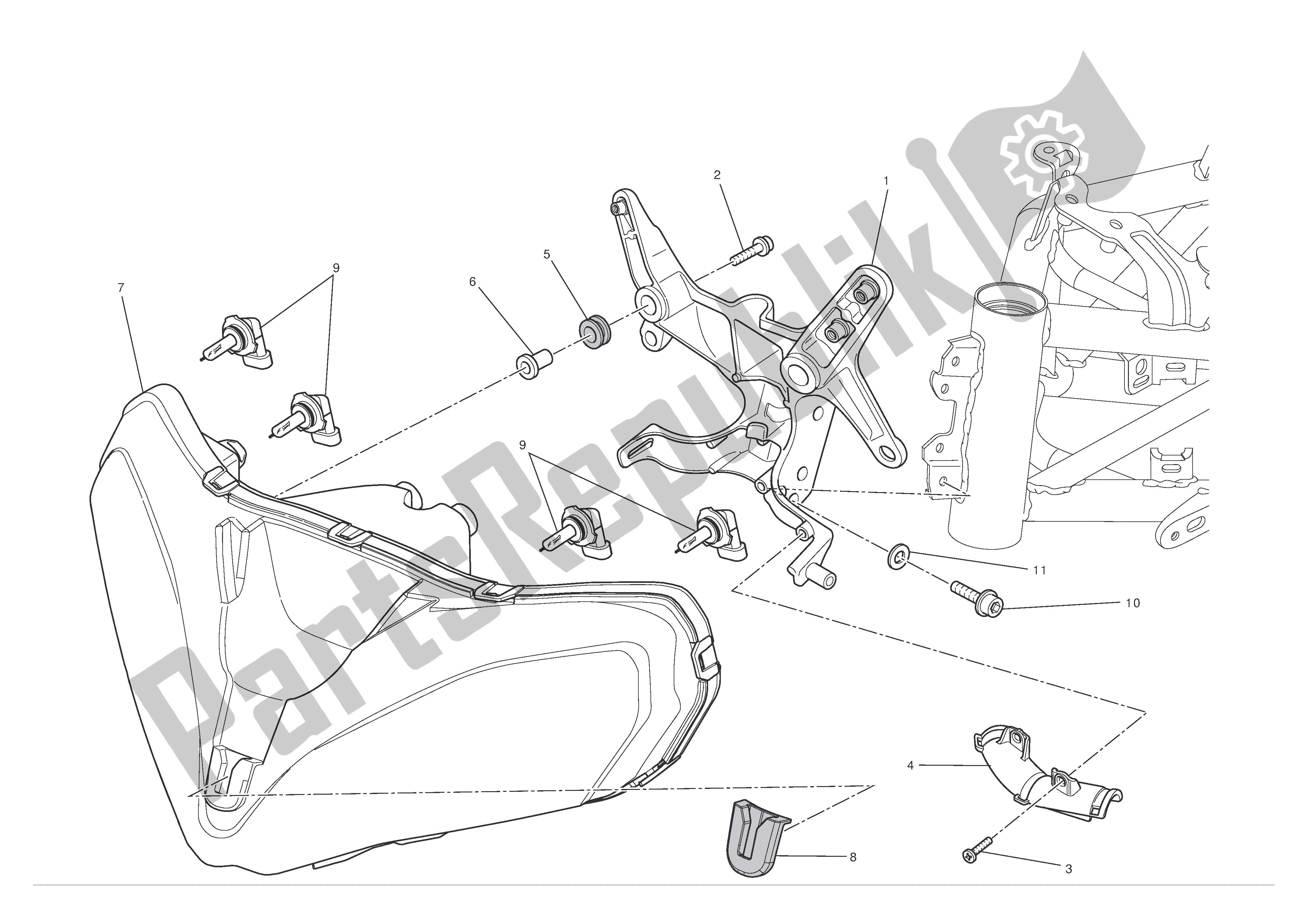 Todas las partes para Faro de Ducati Multistrada S ABS Pikes Peak 1200 2012