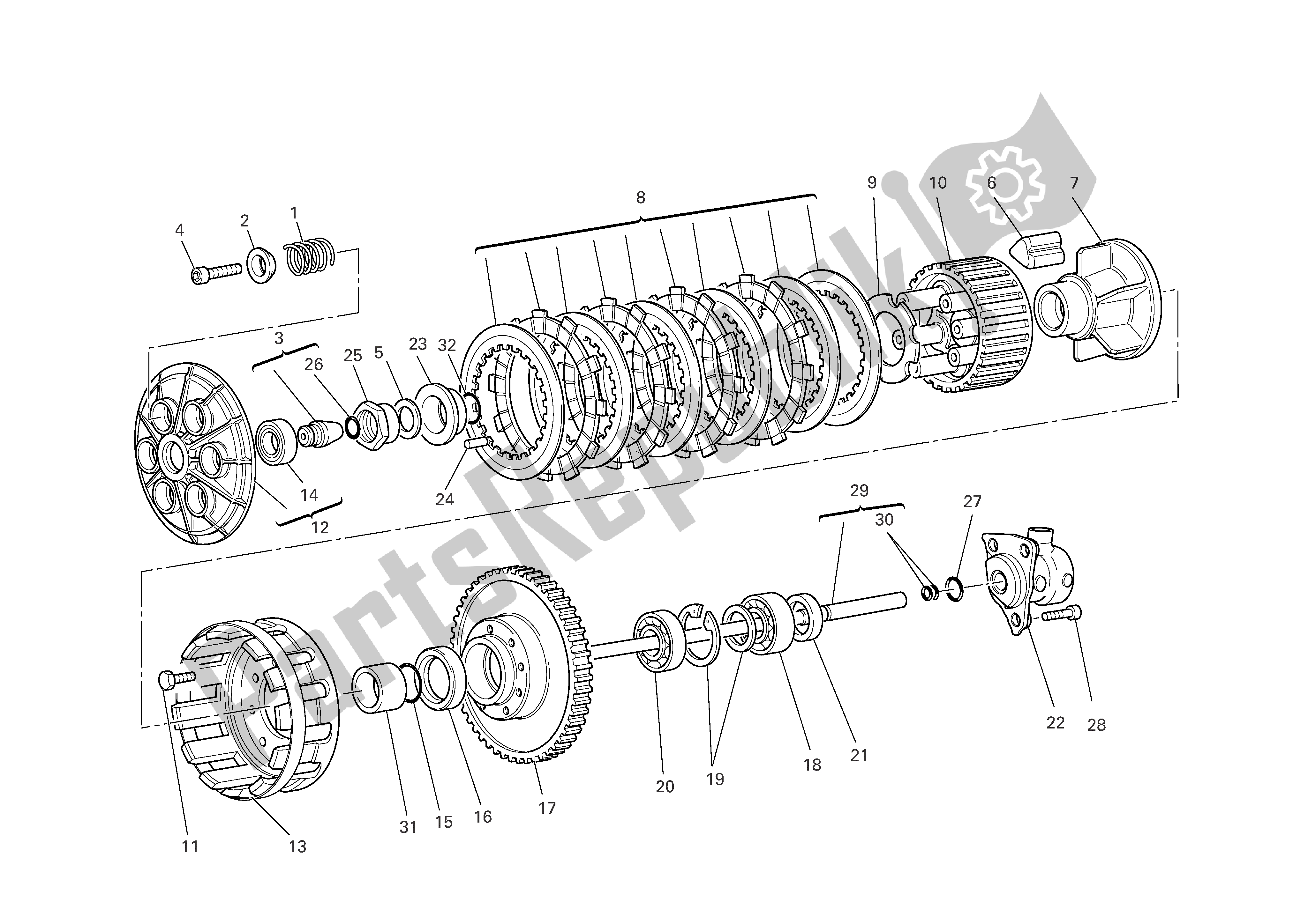 Todas las partes para Embrague de Ducati Multistrada 1000 2003