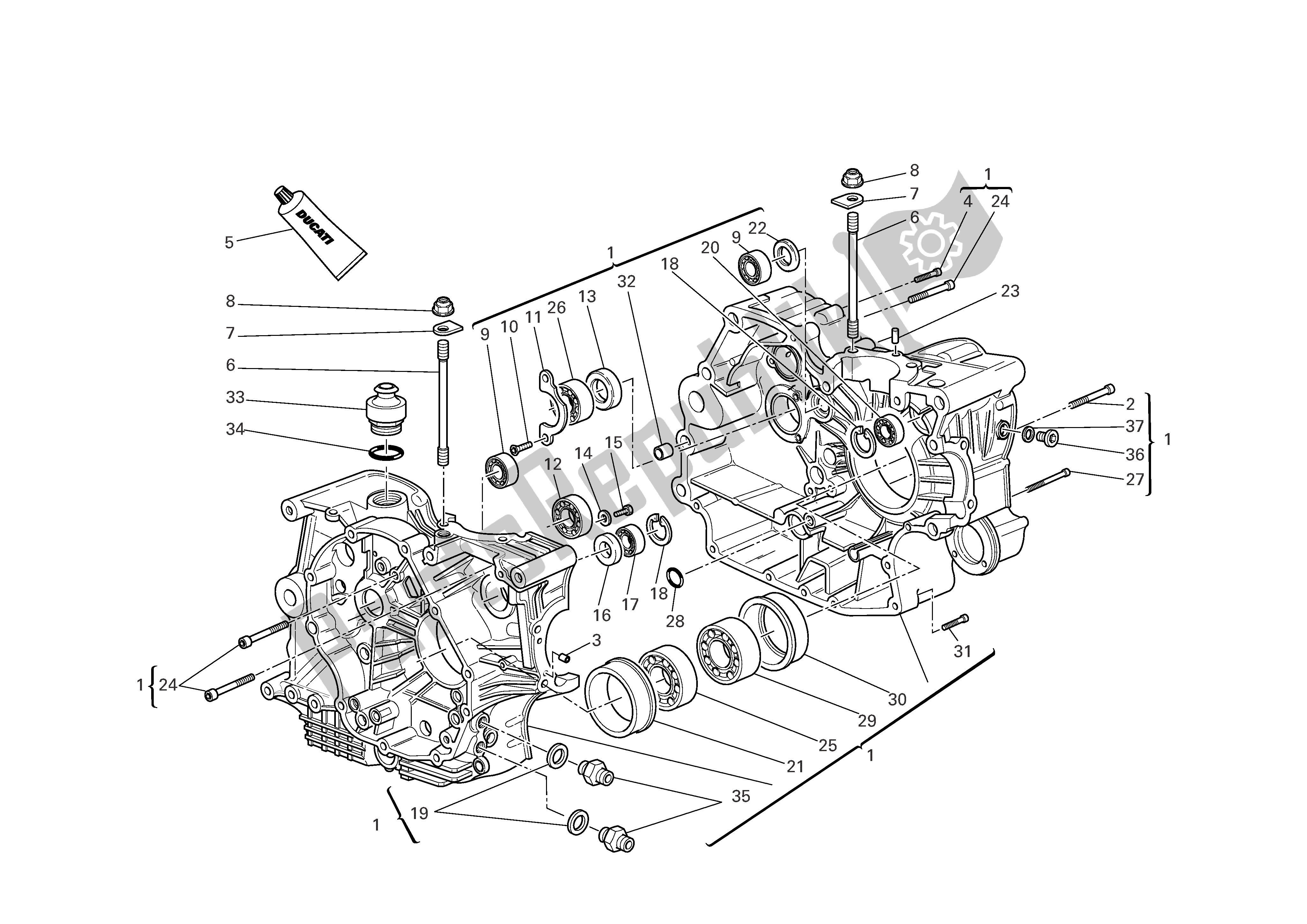 Todas las partes para Mitades Del Cárter de Ducati Multistrada 1000 2003