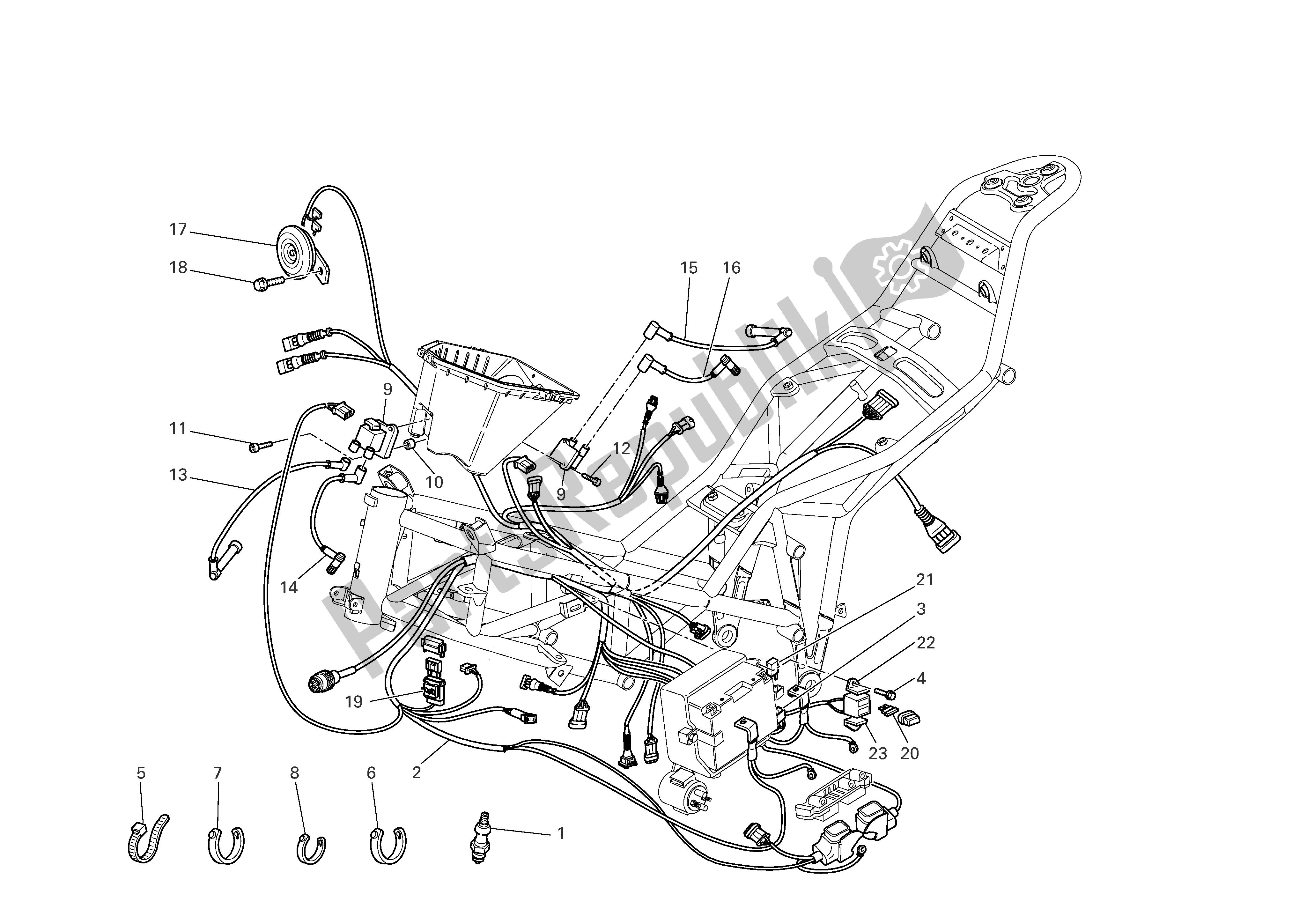 Todas las partes para Sistema Eléctrico de Ducati Multistrada 1000 2003