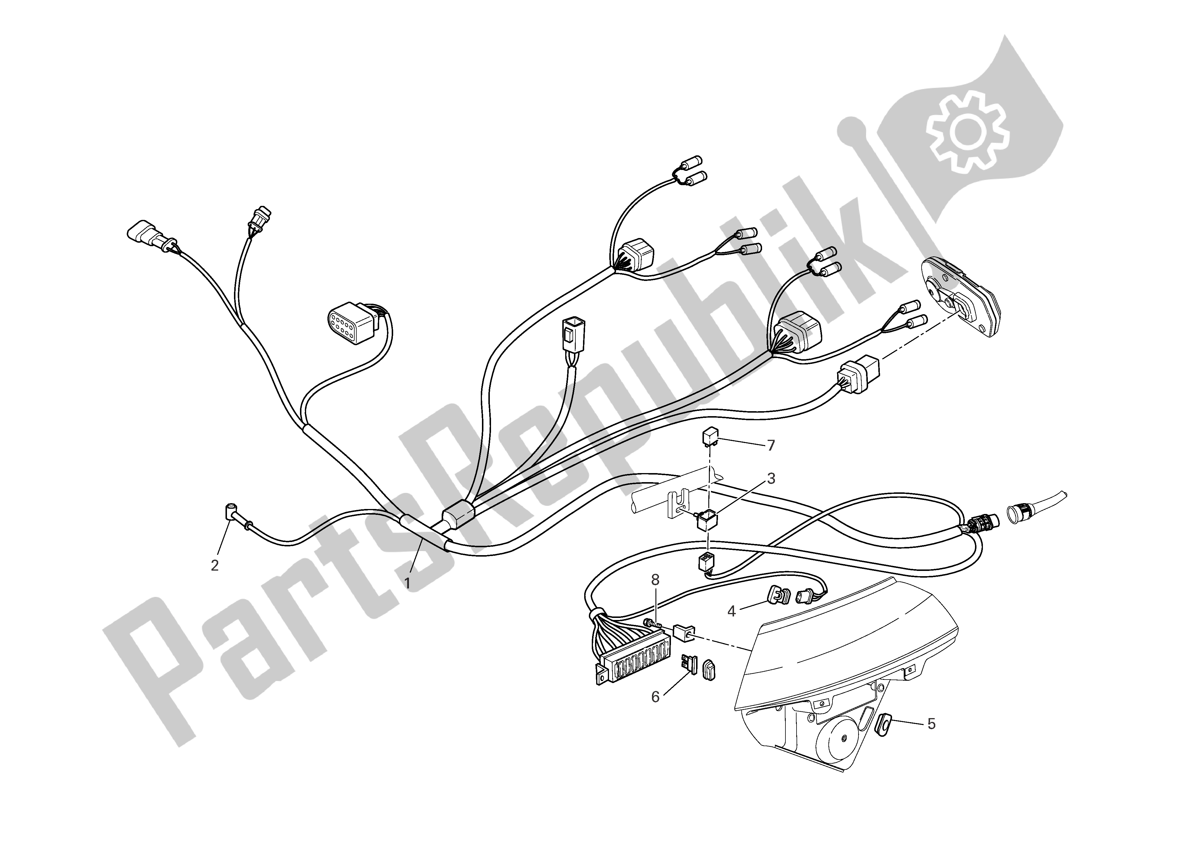 Todas las partes para Cableado Frontal de Ducati Multistrada 1000 2003