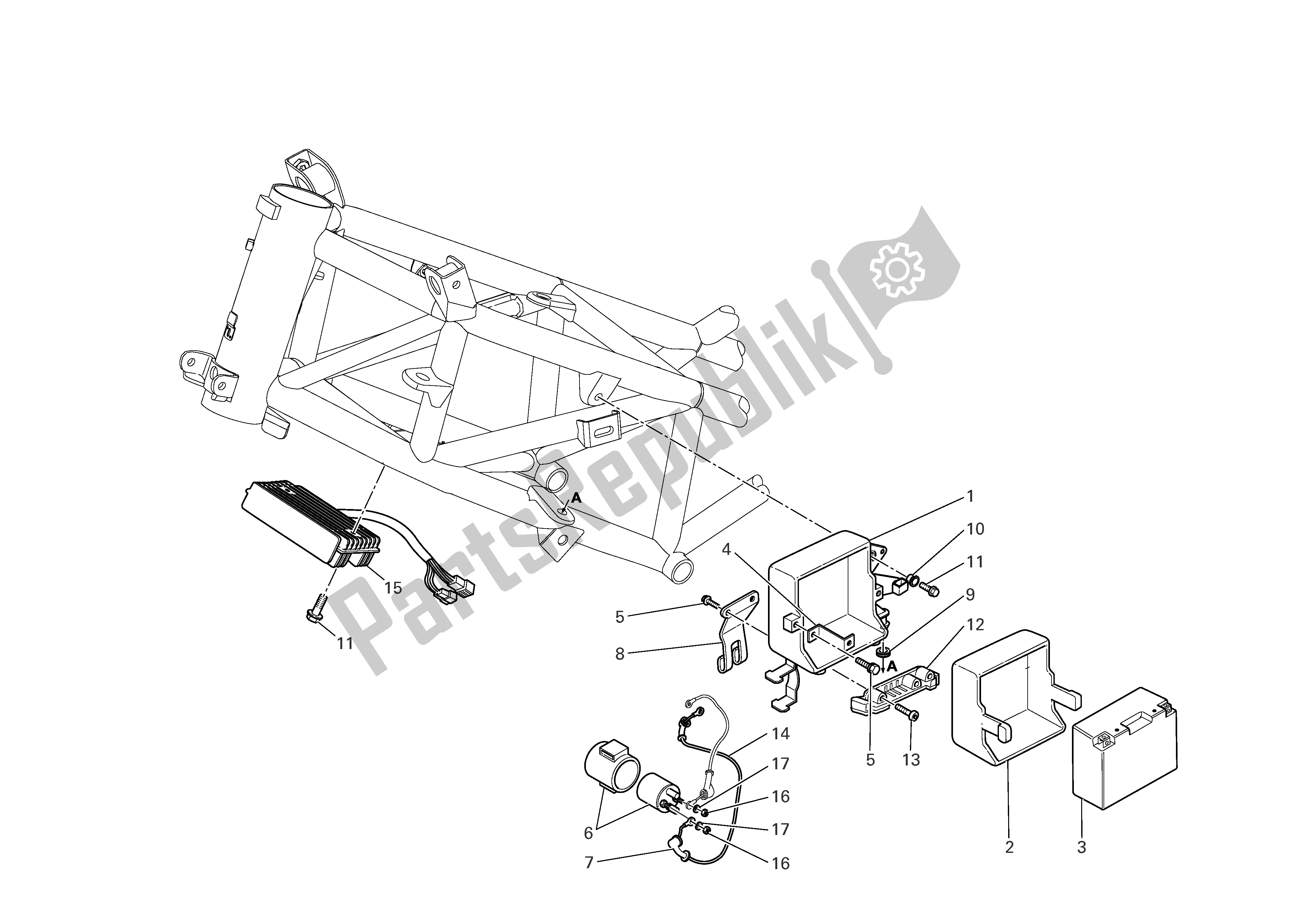 Todas las partes para Soporte De Batería de Ducati Multistrada 1000 2003