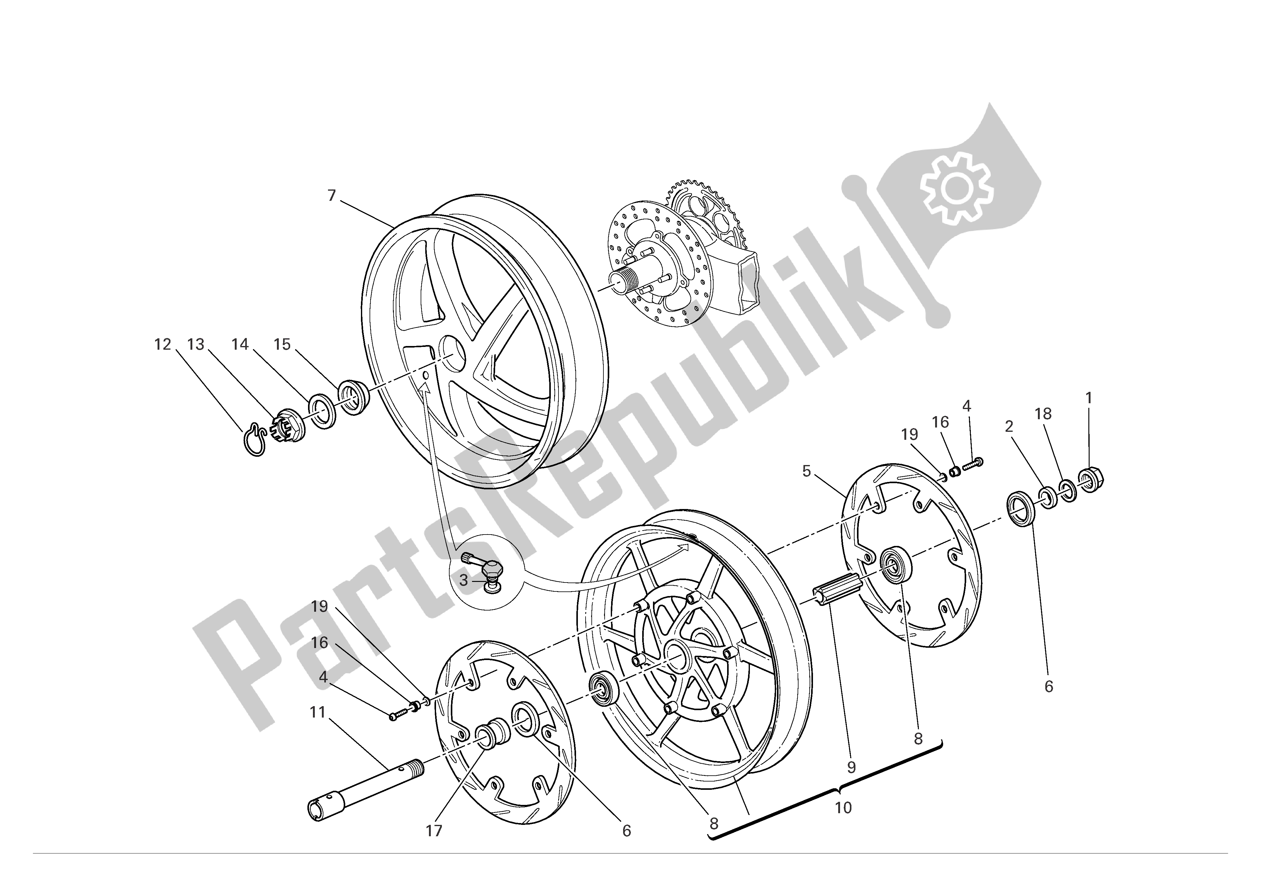 Todas las partes para Ruedas Delanteras Y Traseras de Ducati Multistrada 1000 2004