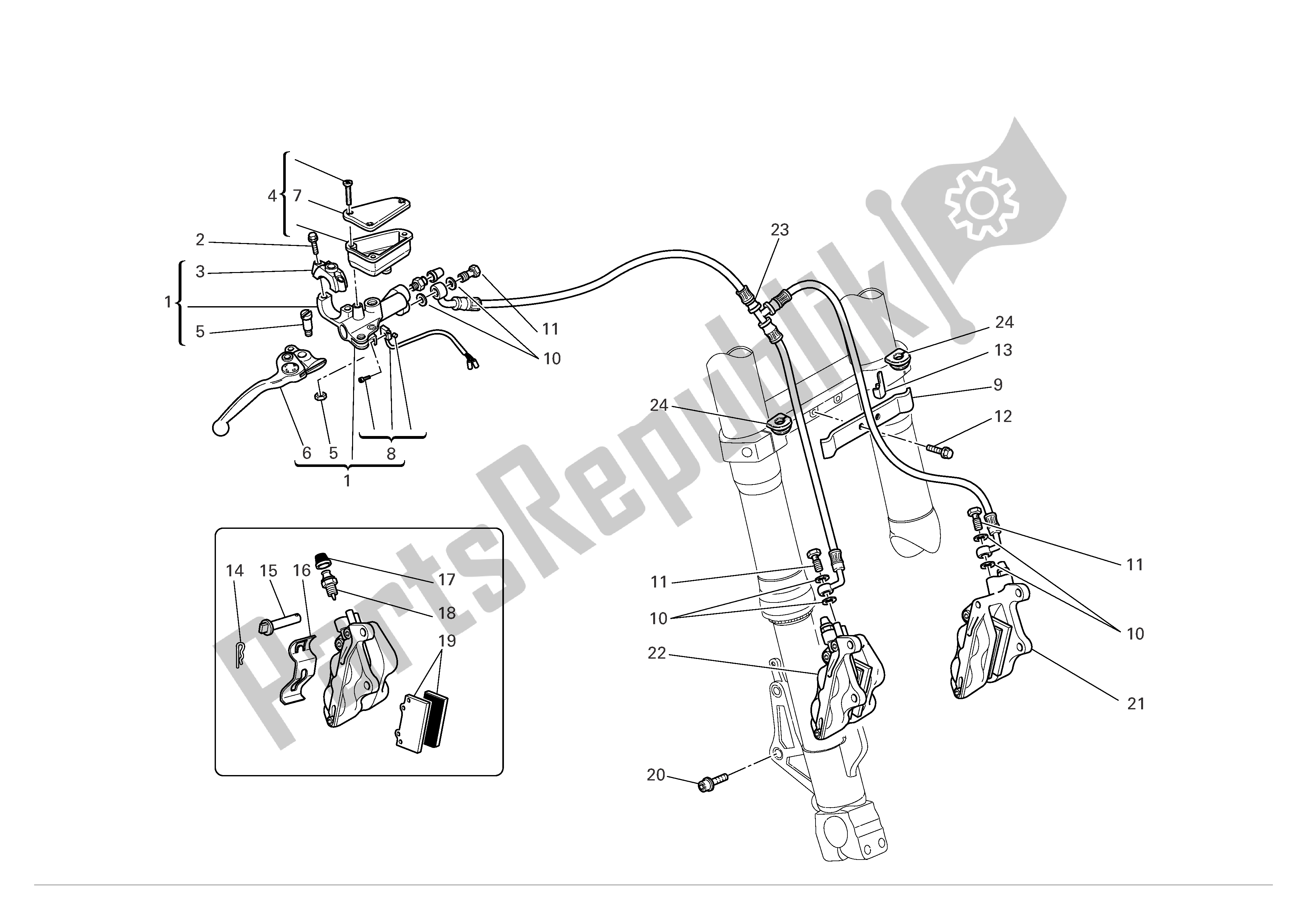 Todas las partes para Freno Frontal de Ducati Multistrada 1000 2004