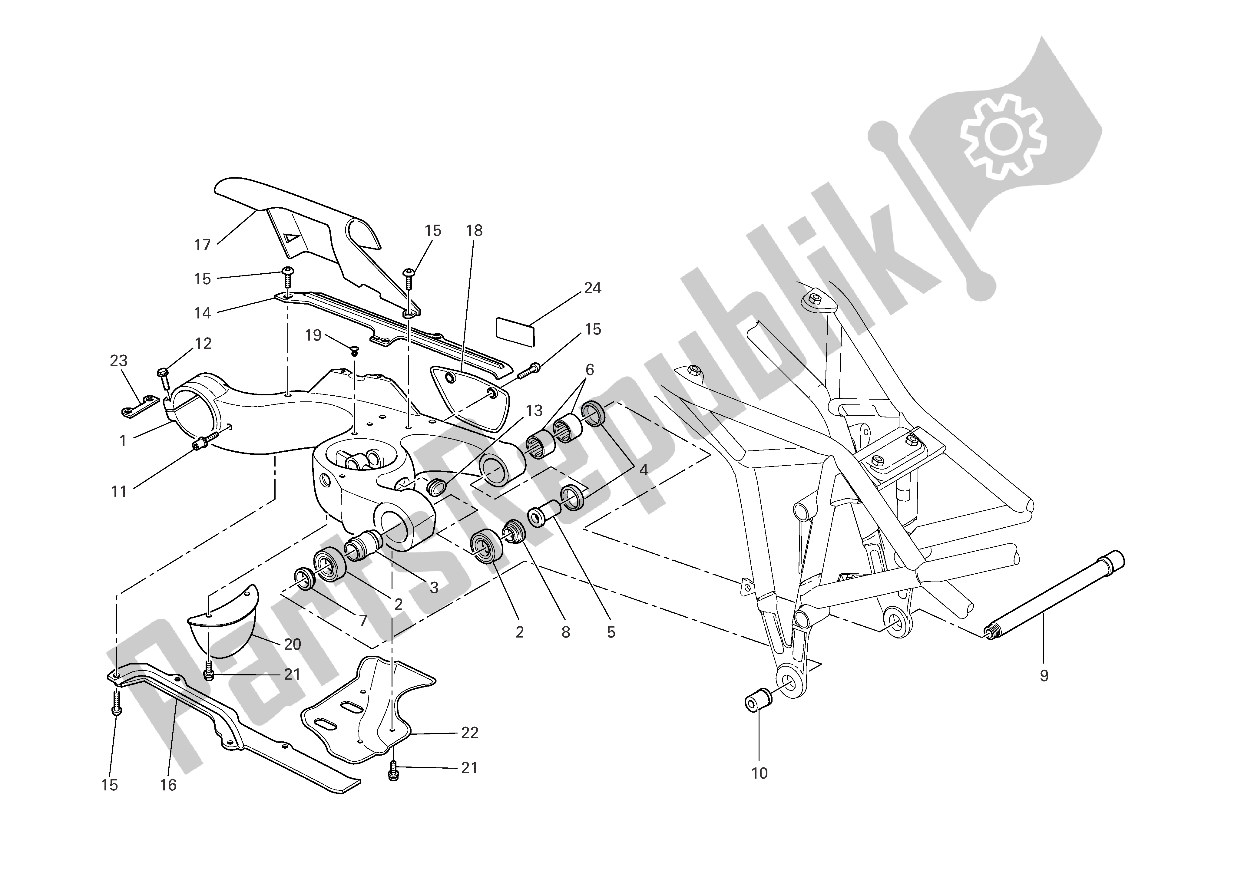 Todas las partes para Basculante de Ducati Multistrada 1000 2004