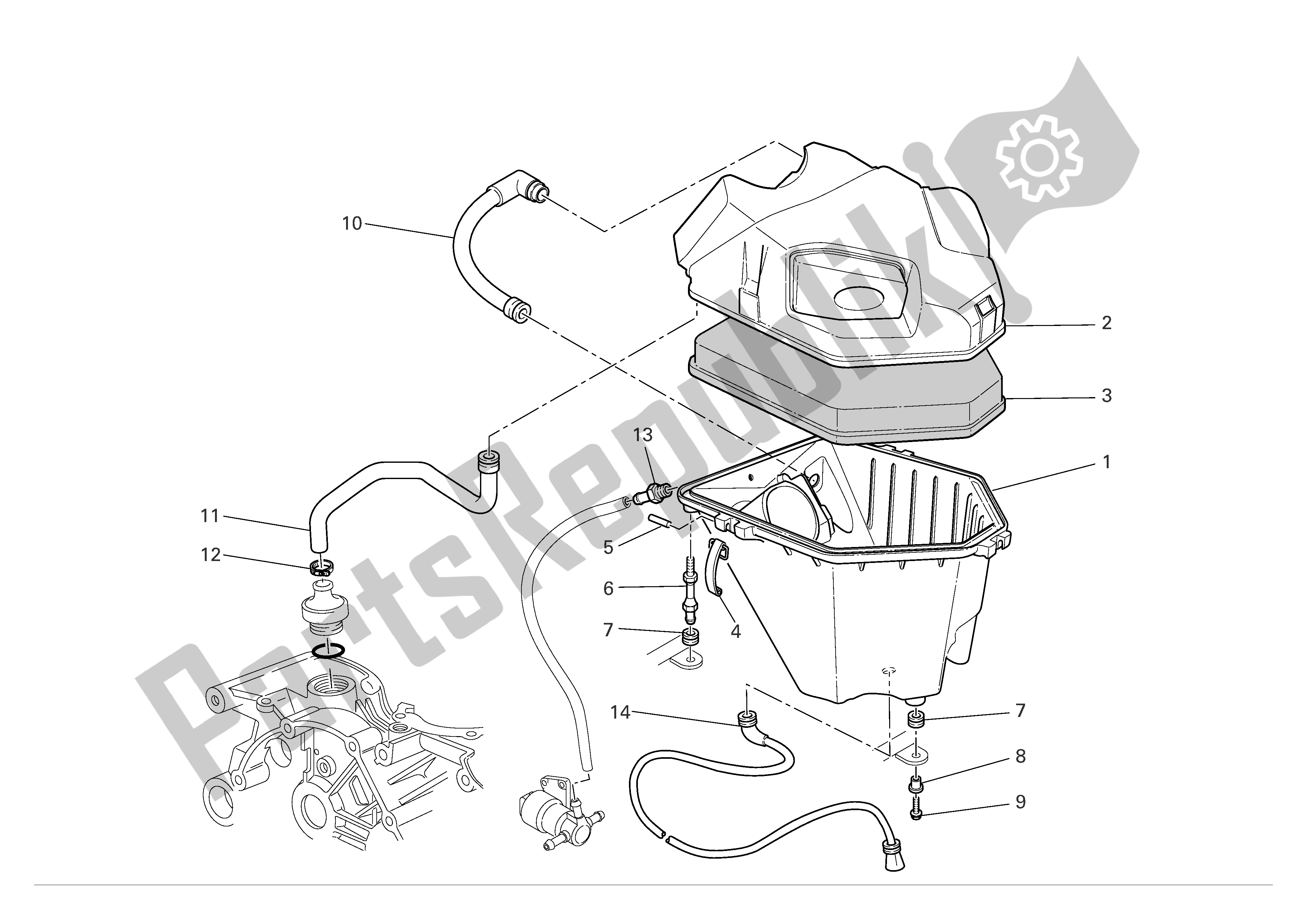 Tutte le parti per il Presa D'aria - Sfiato Olio del Ducati Multistrada 1000 2004